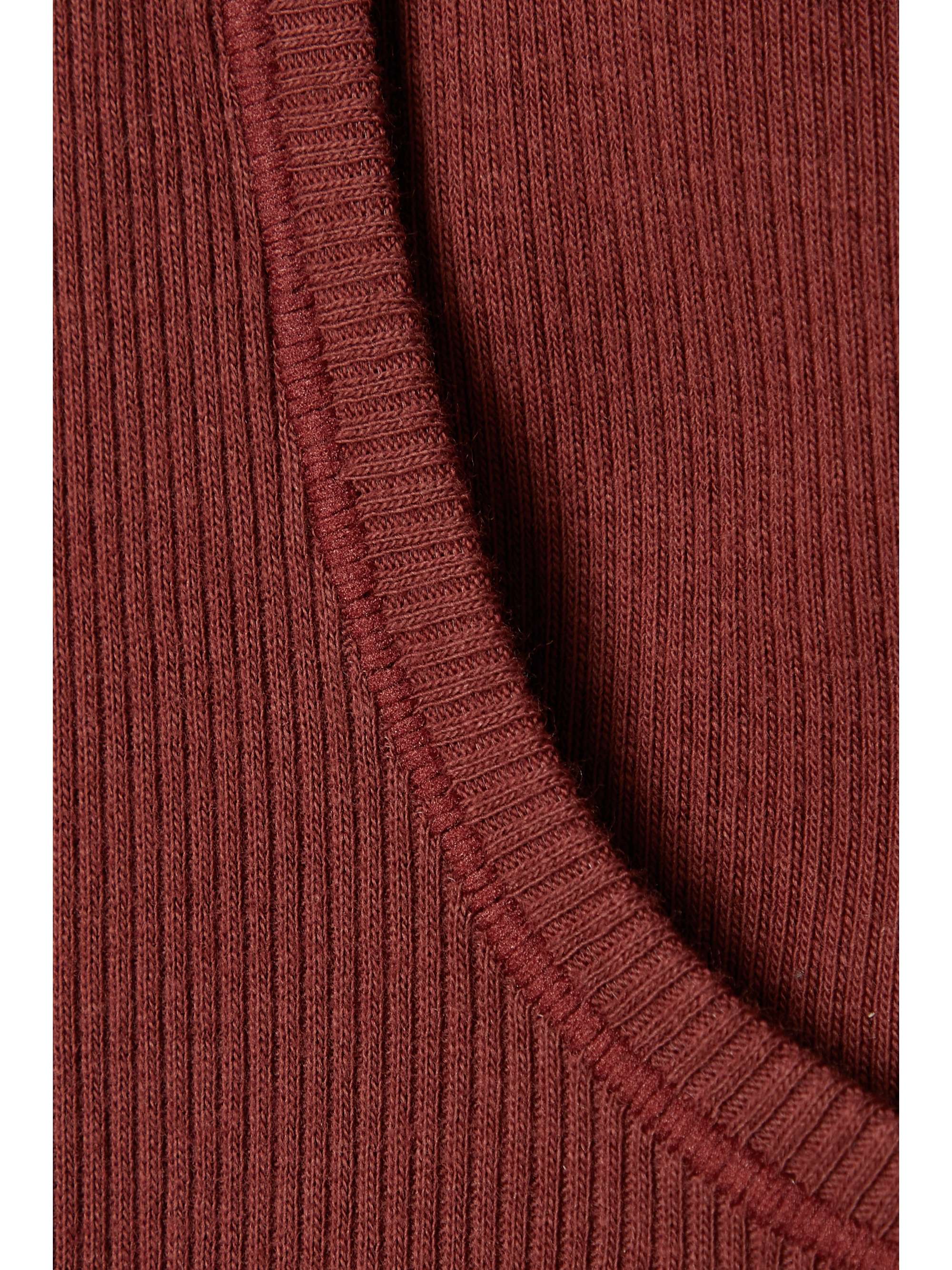SKIMS Cotton Collection cropped ribbed cotton-blend jersey tank - Light Heather Grey