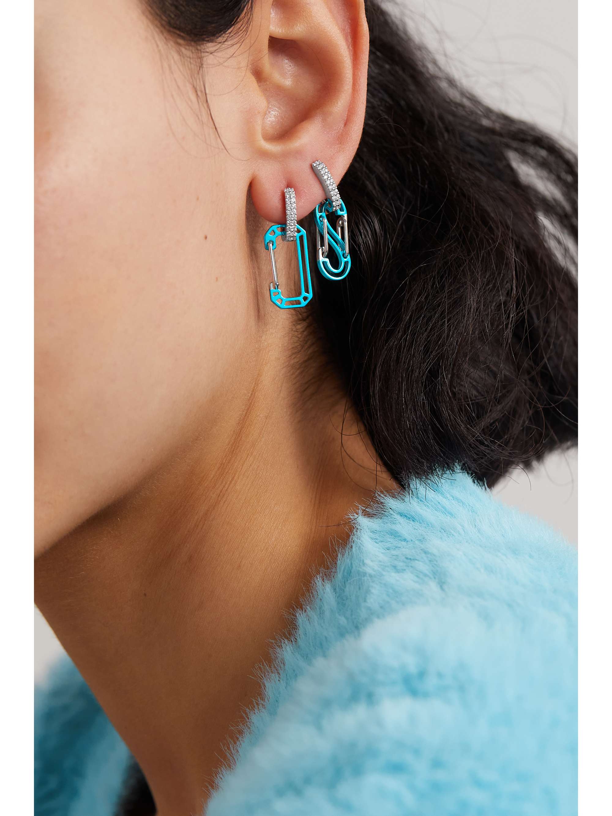 EÉRA Soul white gold diamond single earring