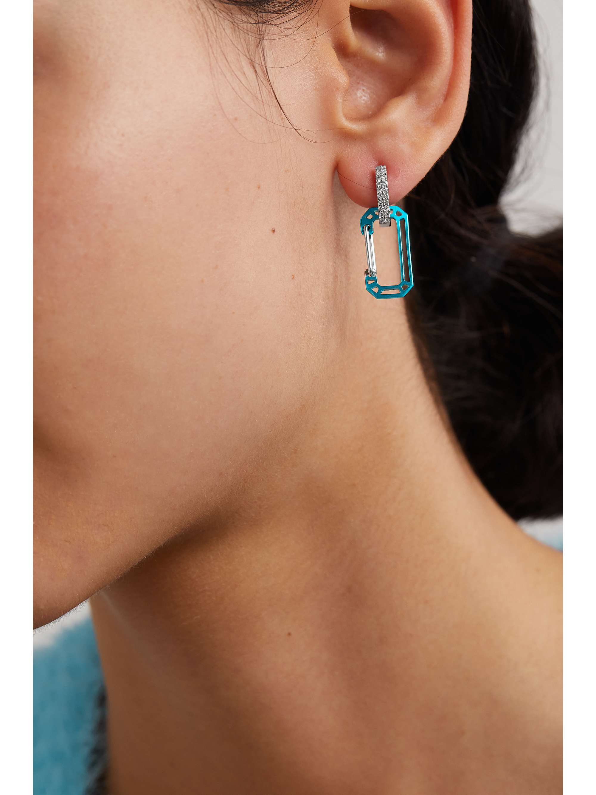 EÉRA Soul white gold diamond single earring