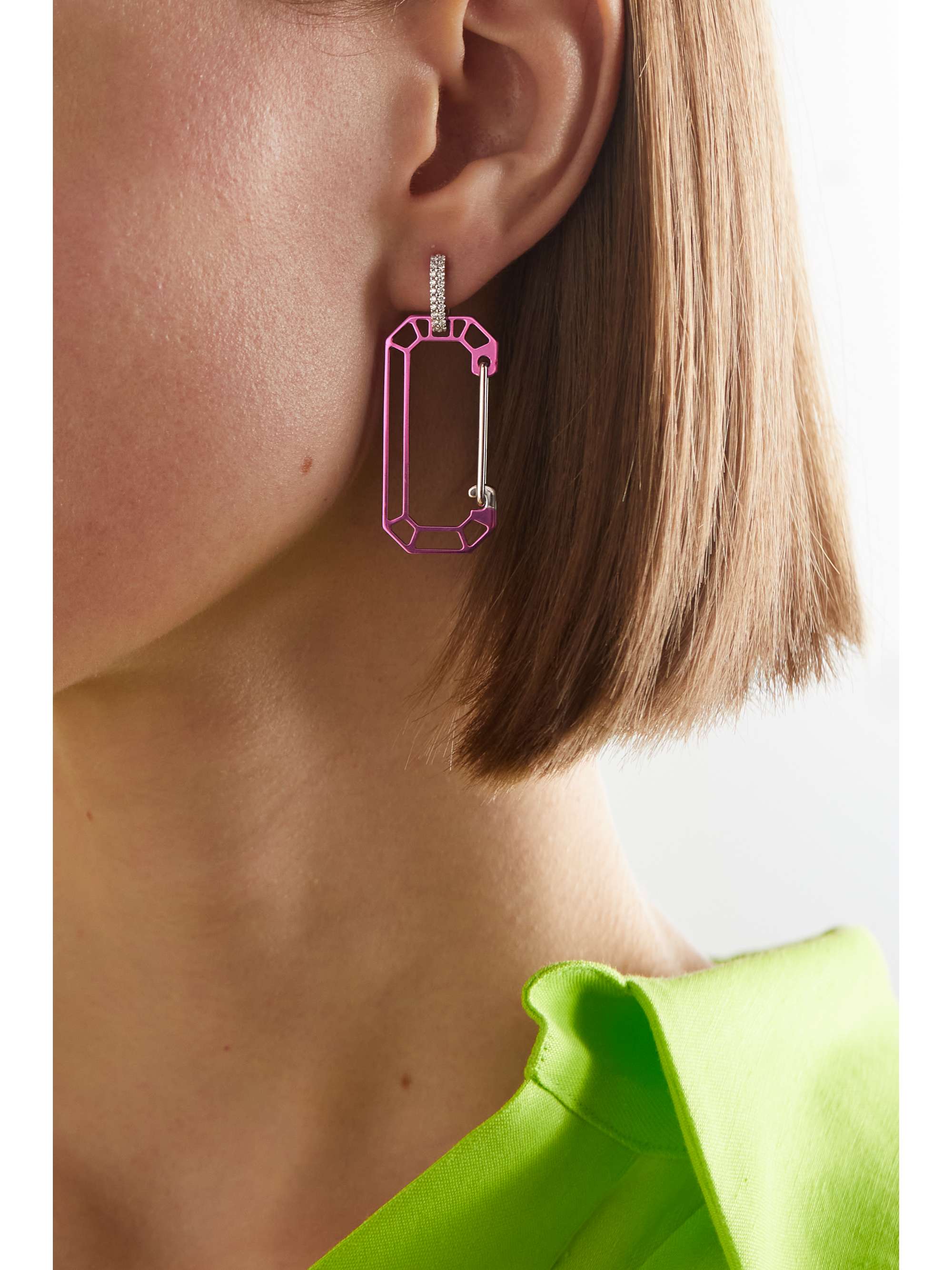 EÉRA Soul Big 18-karat white gold diamond single earring