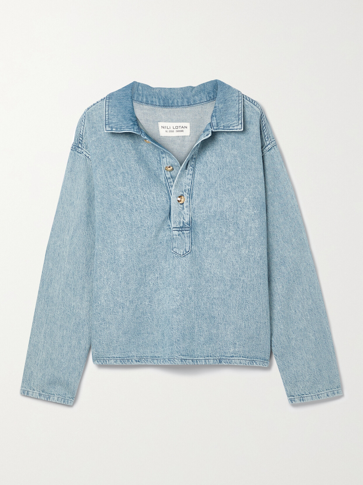 NILI LOTAN HARPER DENIM TOP