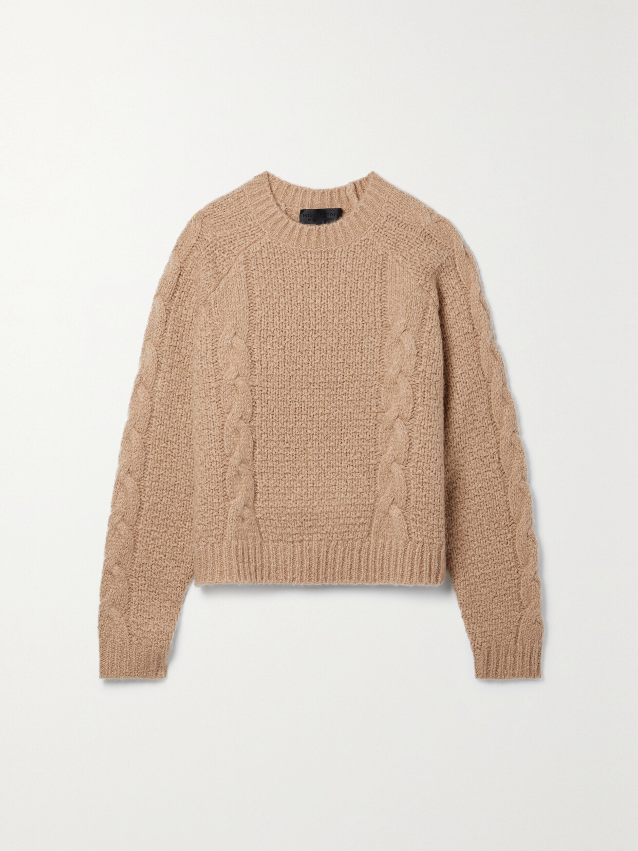 Nili Lotan - Marta Cable-knit Cashmere And Silk-blend Sweater - Brown