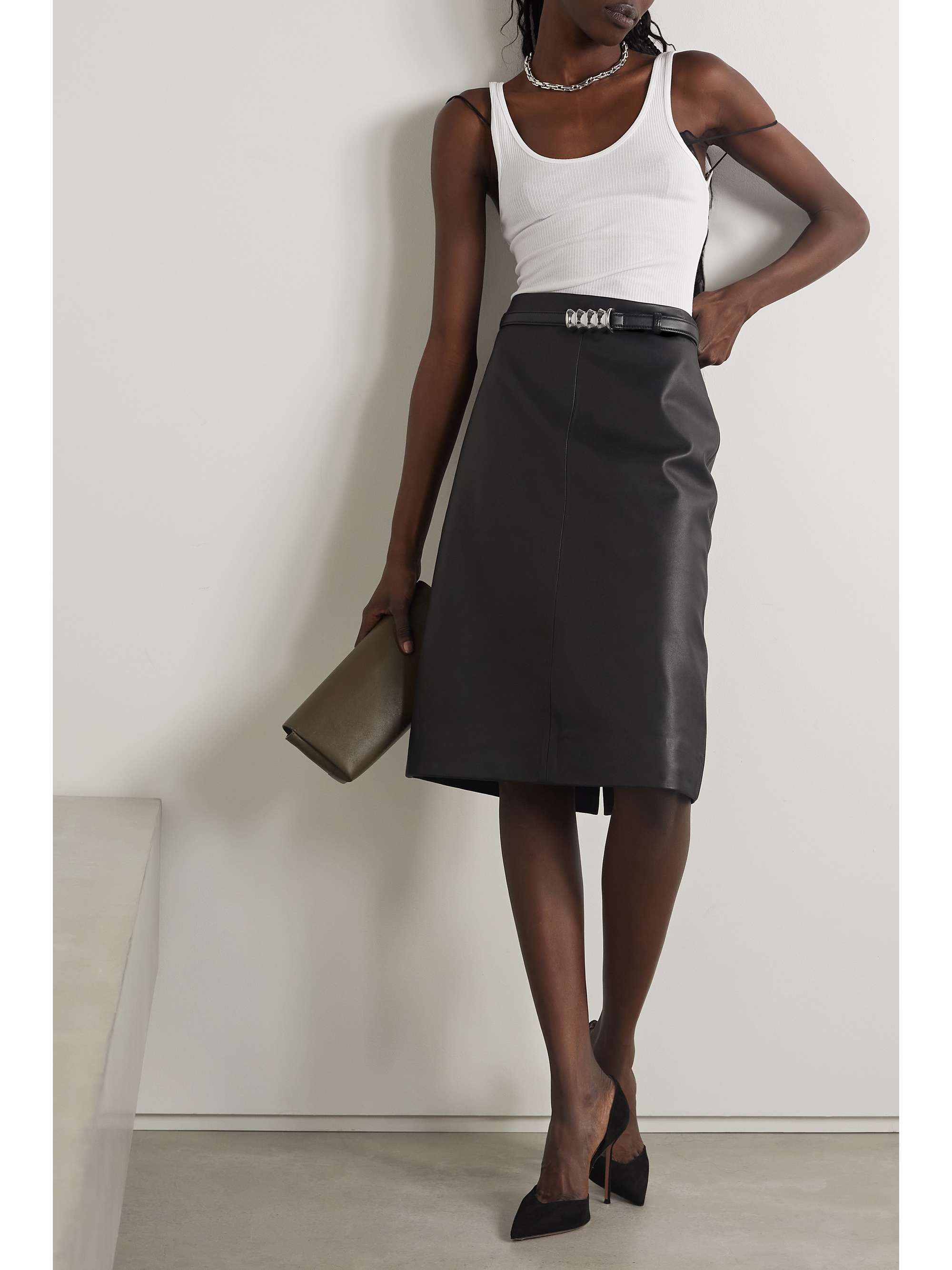 NILI LOTAN Lianna leather skirt