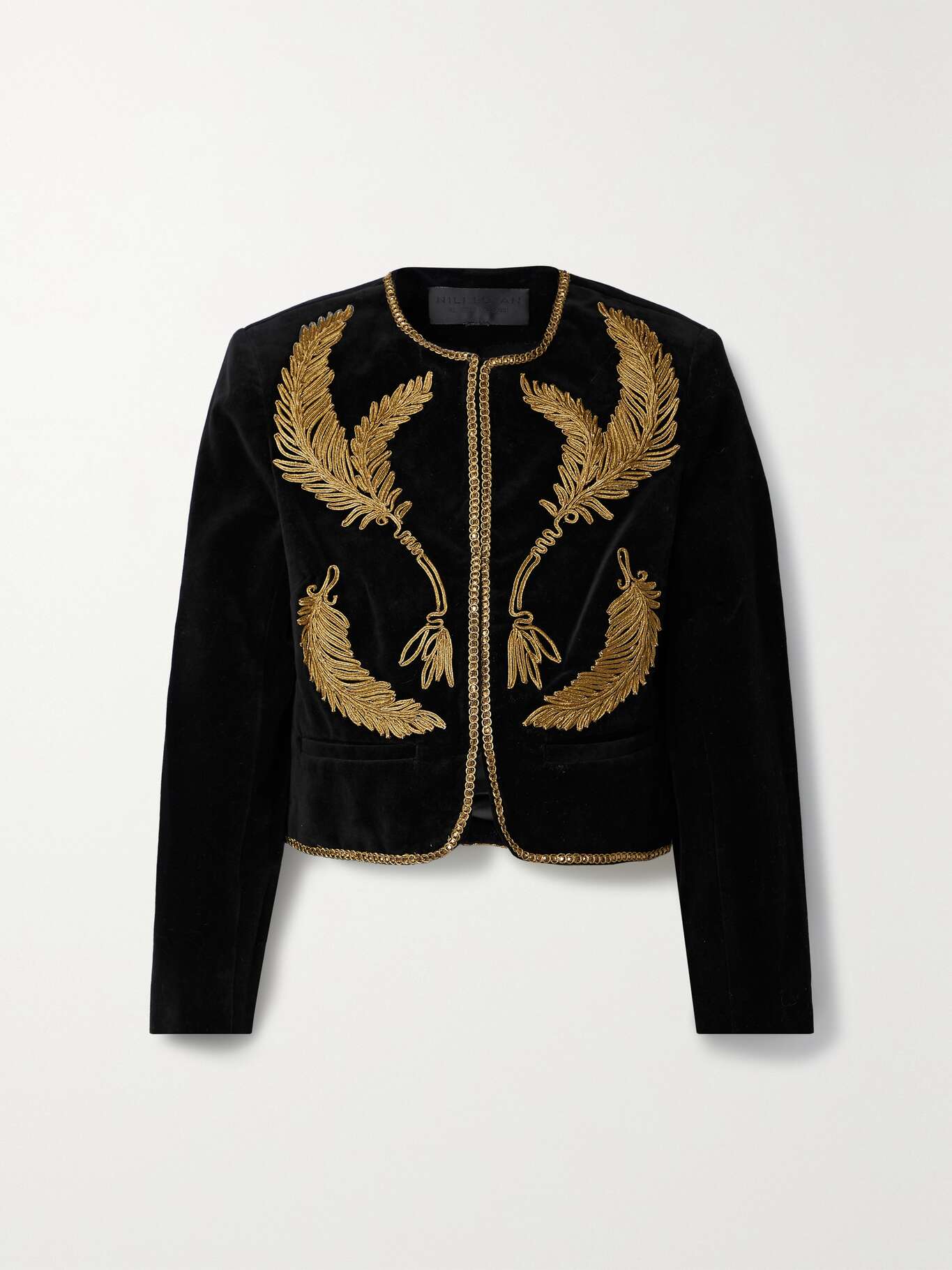 Black Patsy embroidered velvet jacket NILI LOTAN NETAPORTER