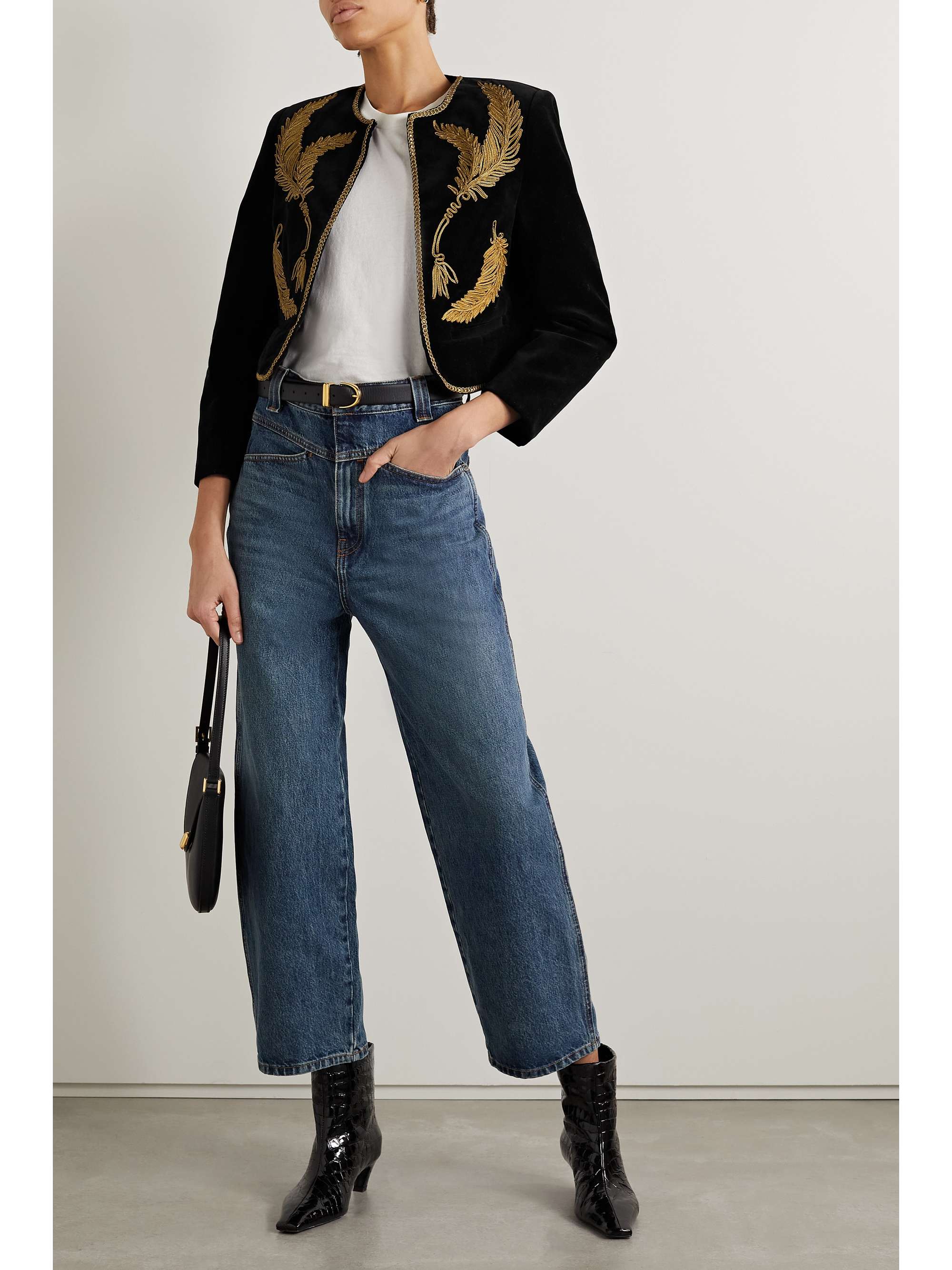 NILI LOTAN Patsy embroidered velvet jacket