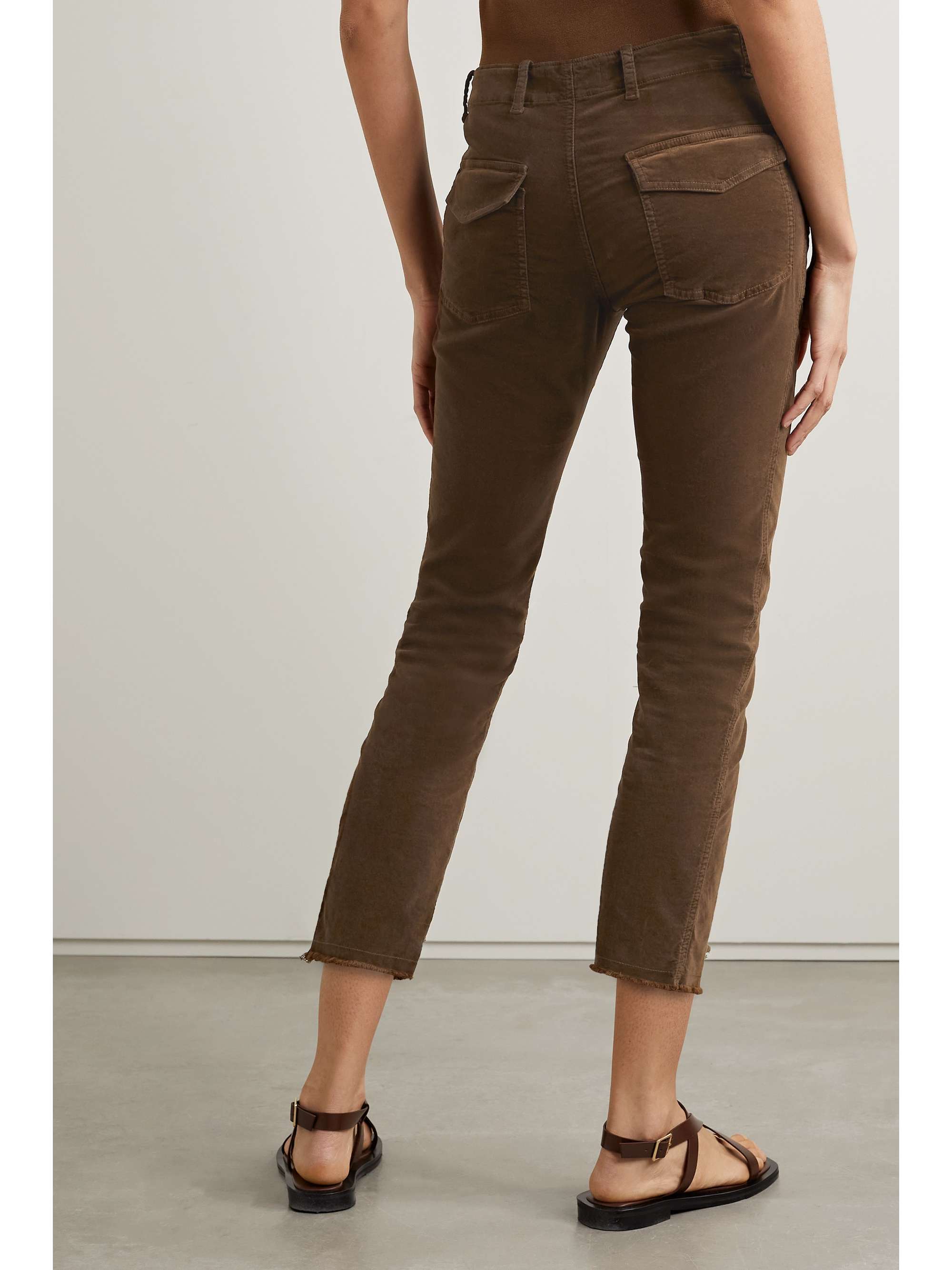 NILI LOTAN Jenna cropped cotton-blend corduroy slim-leg pants