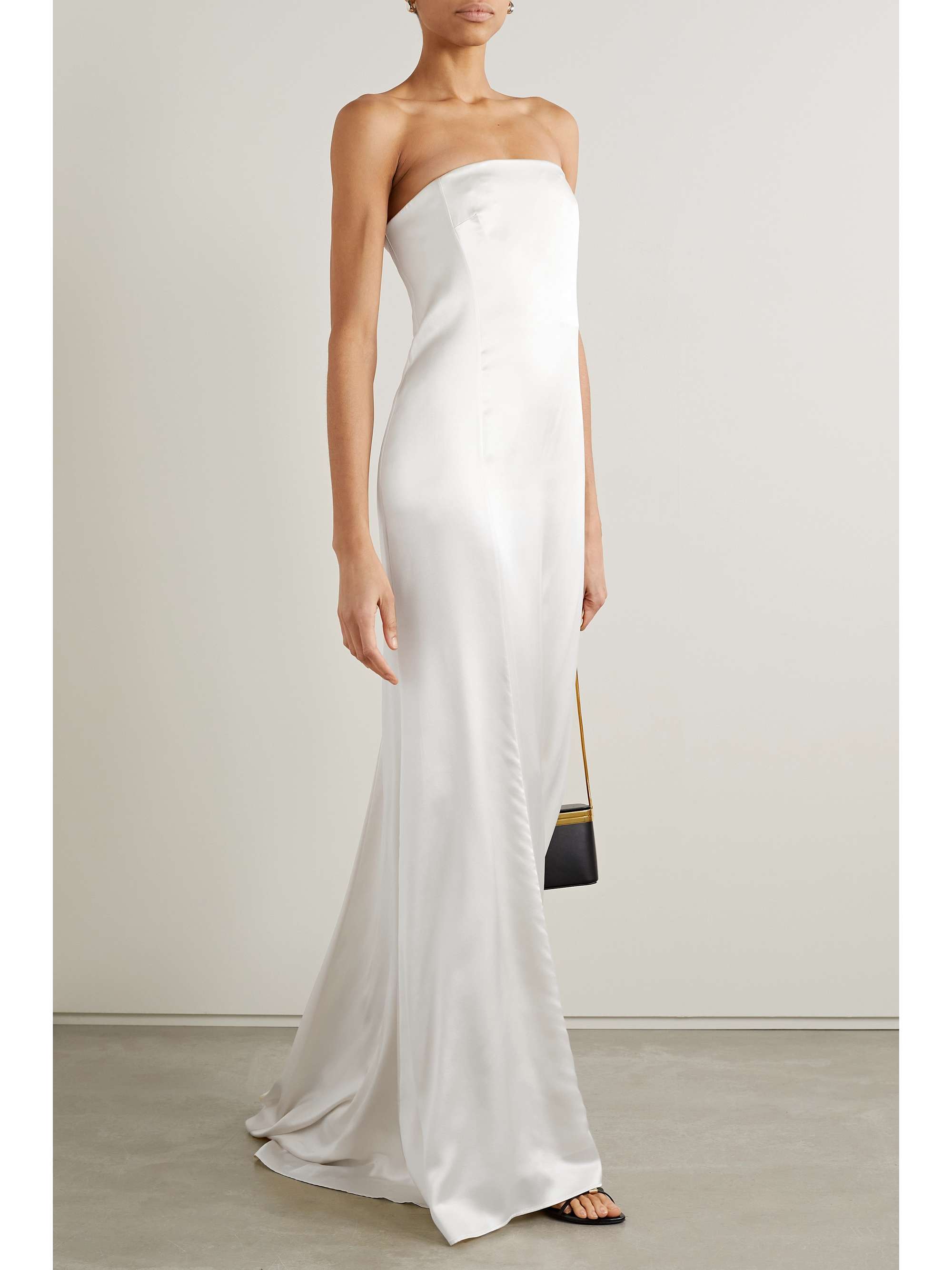 NILI LOTAN Esmee strapless silk-satin gown