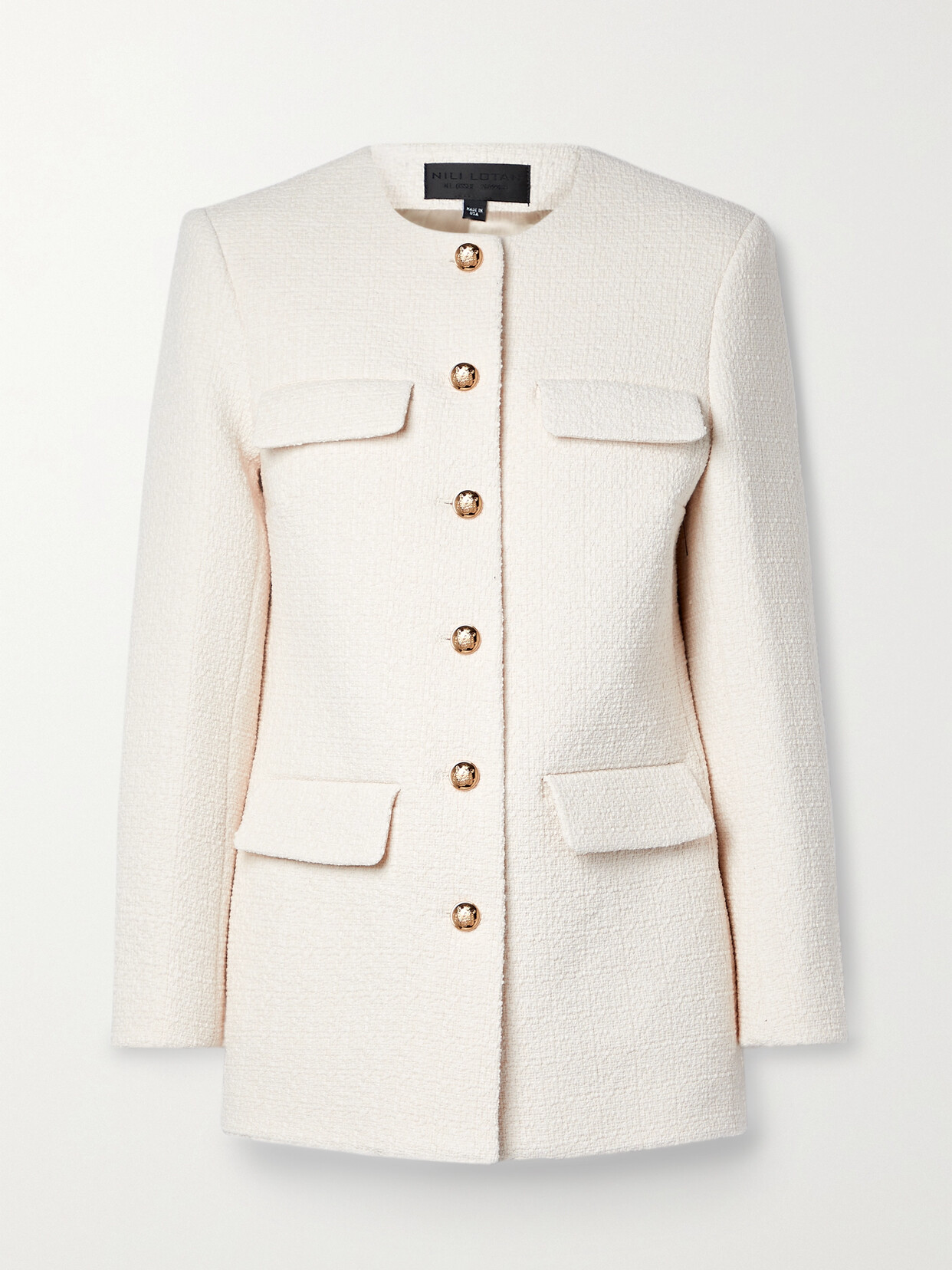 Nili Lotan - Gabrielle Cotton-blend Bouclé Jacket - Ivory