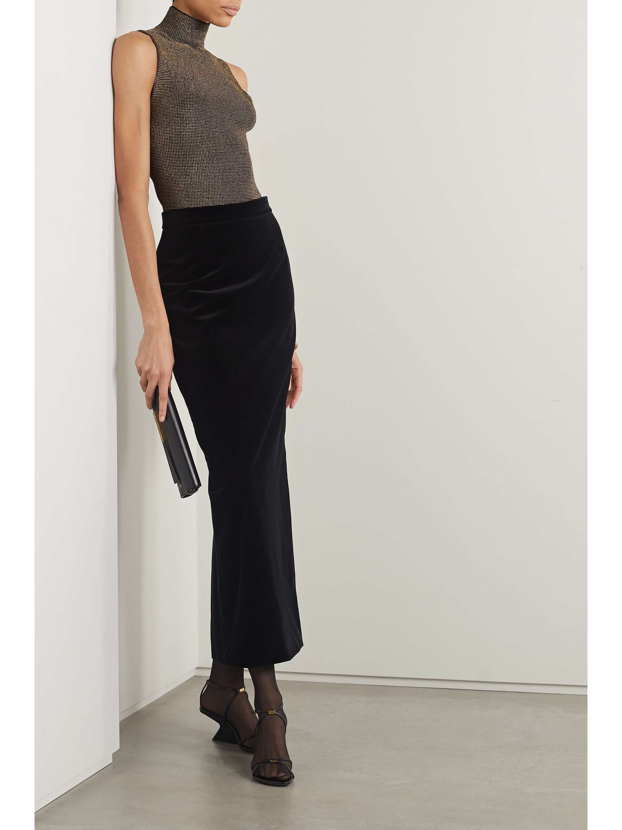 NILI LOTAN Cruz metallic knitted tank