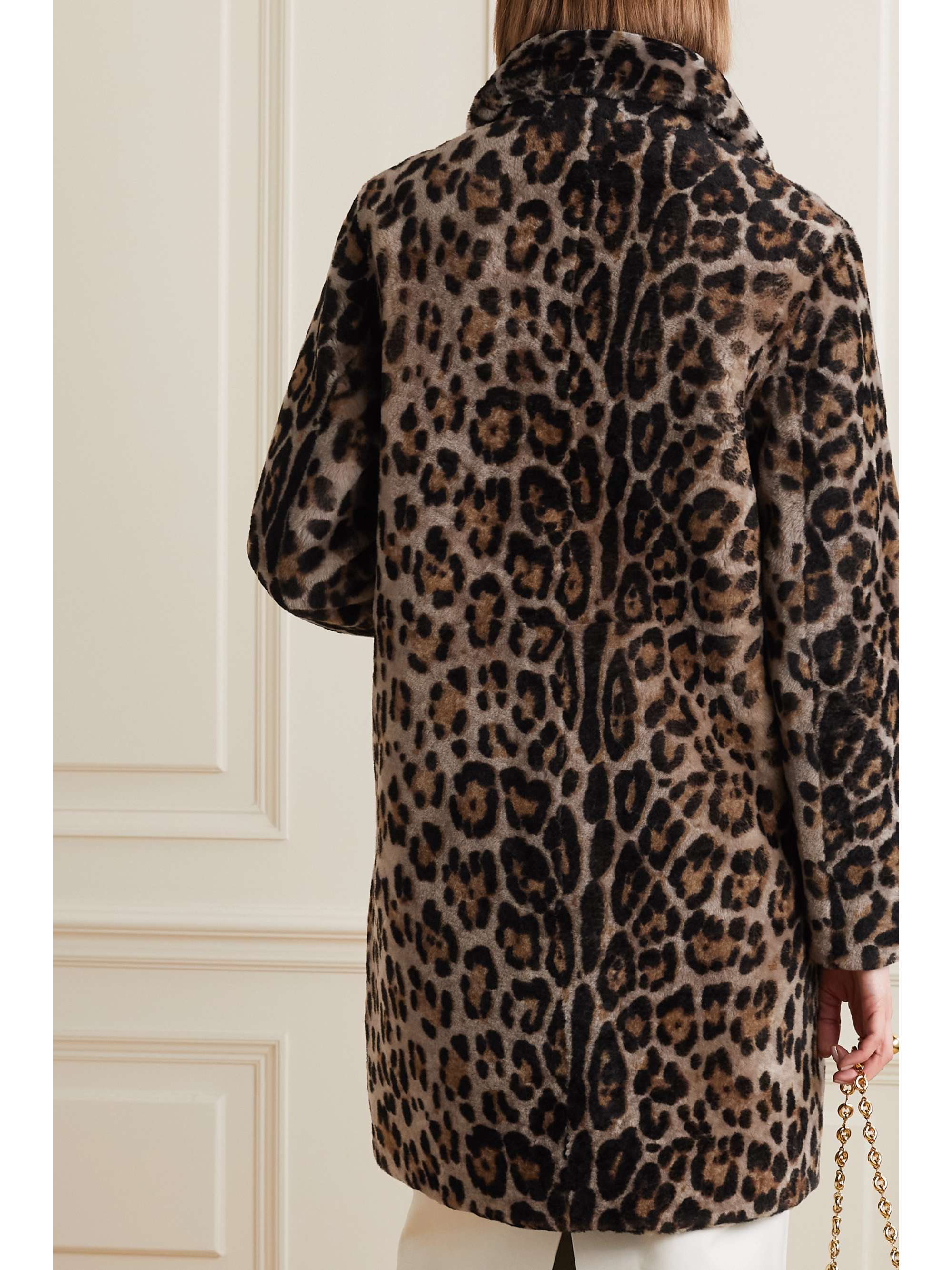 NILI LOTAN Thierry leopard-print shearling coat
