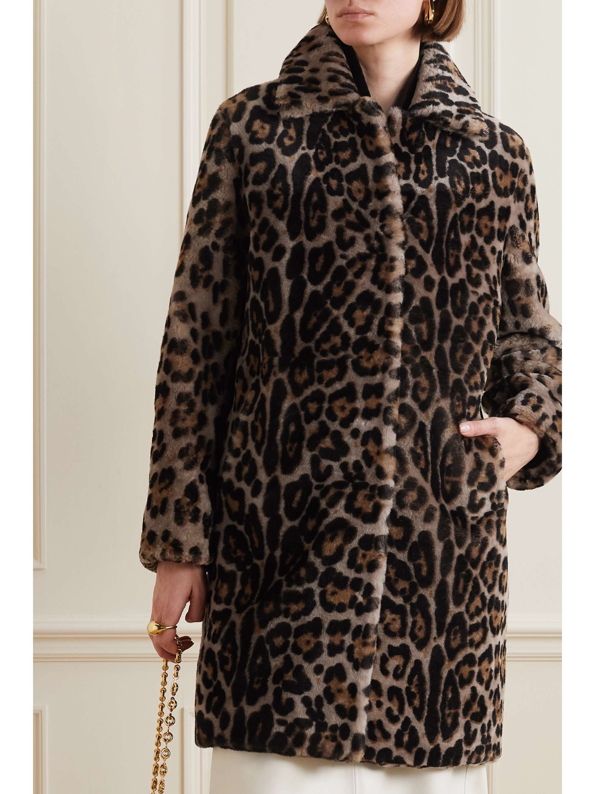 NILI LOTAN Thierry leopard-print shearling coat