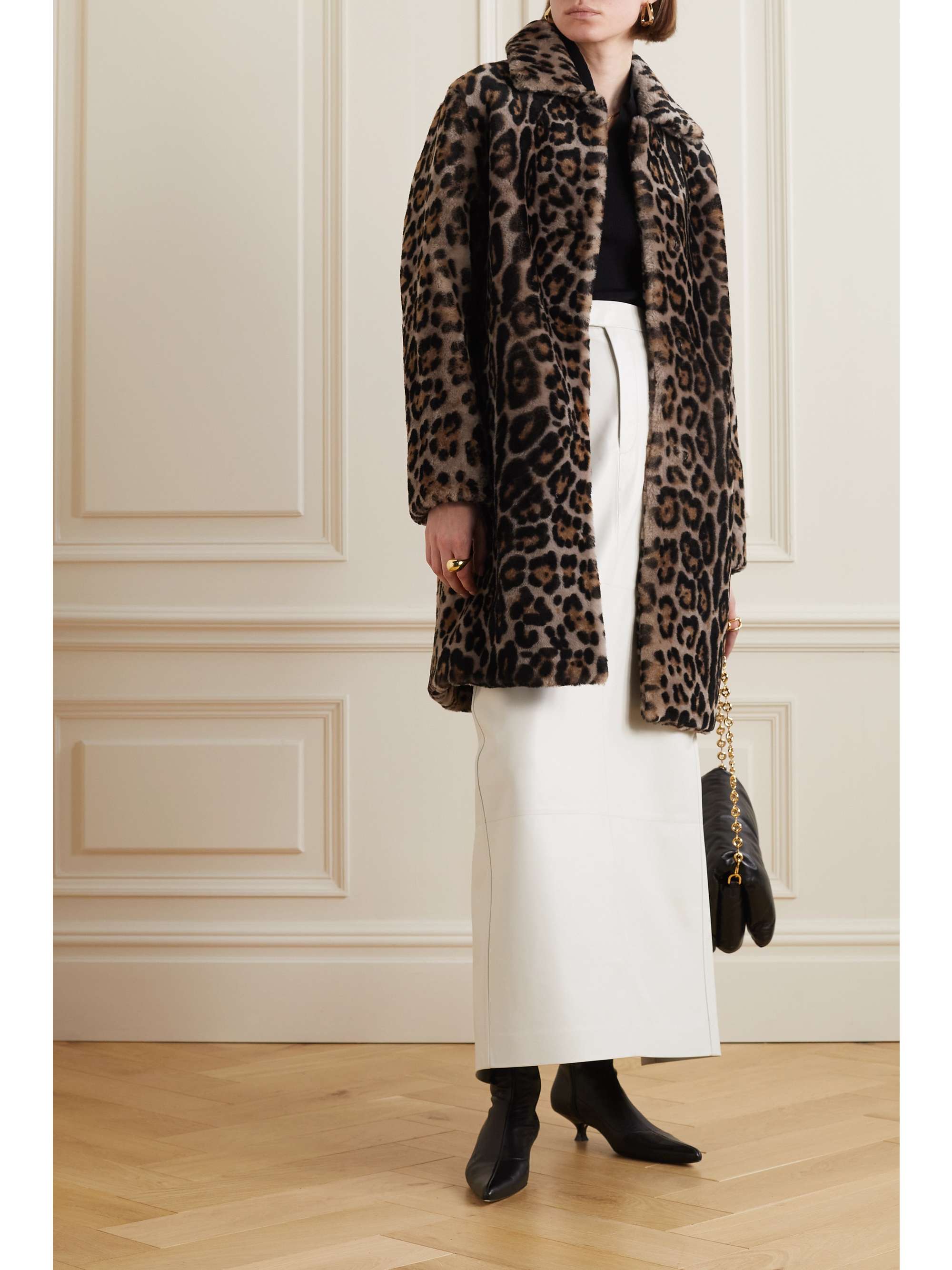 NILI LOTAN Thierry leopard-print shearling coat