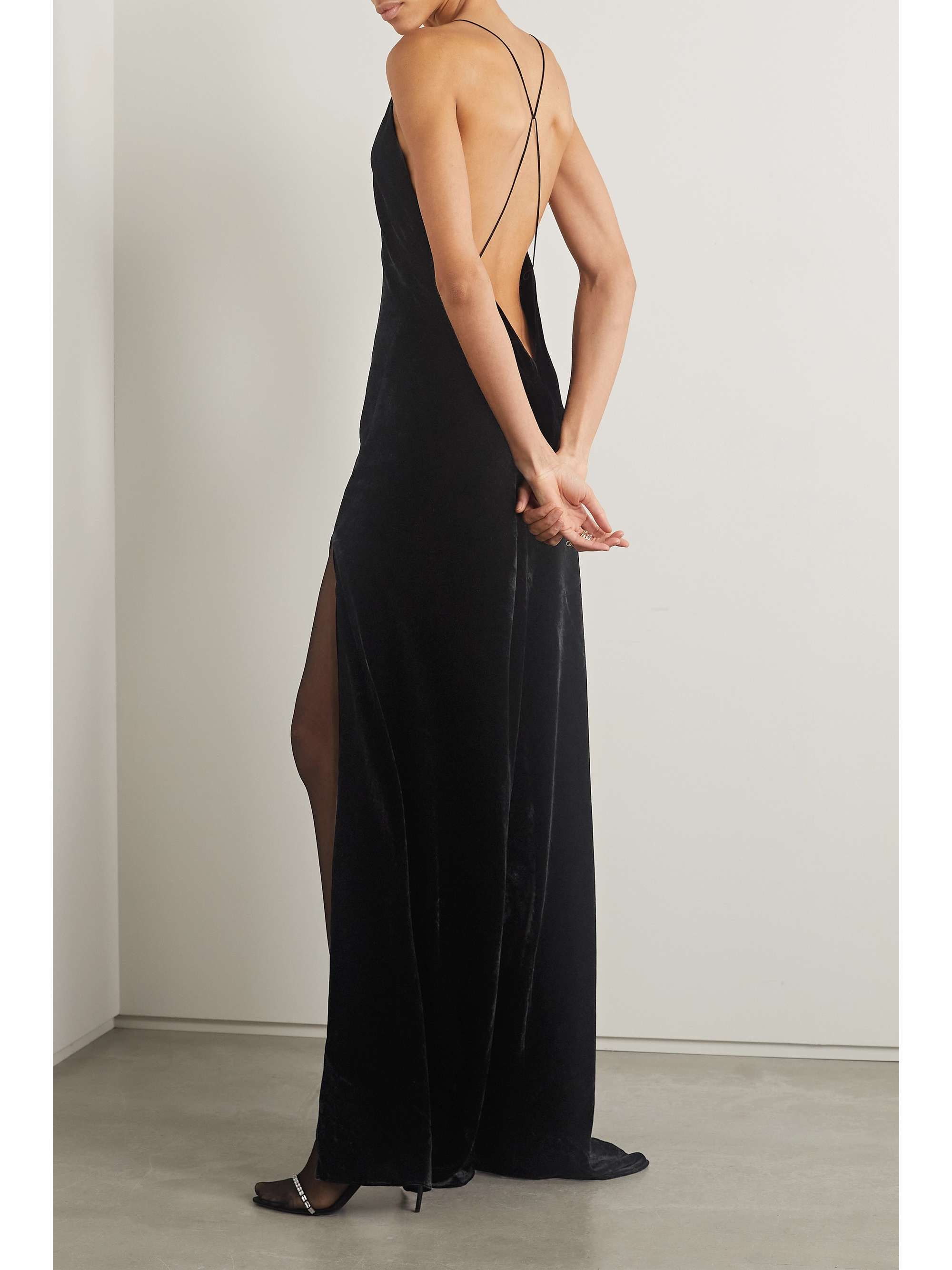 NILI LOTAN Katie open-back velvet gown