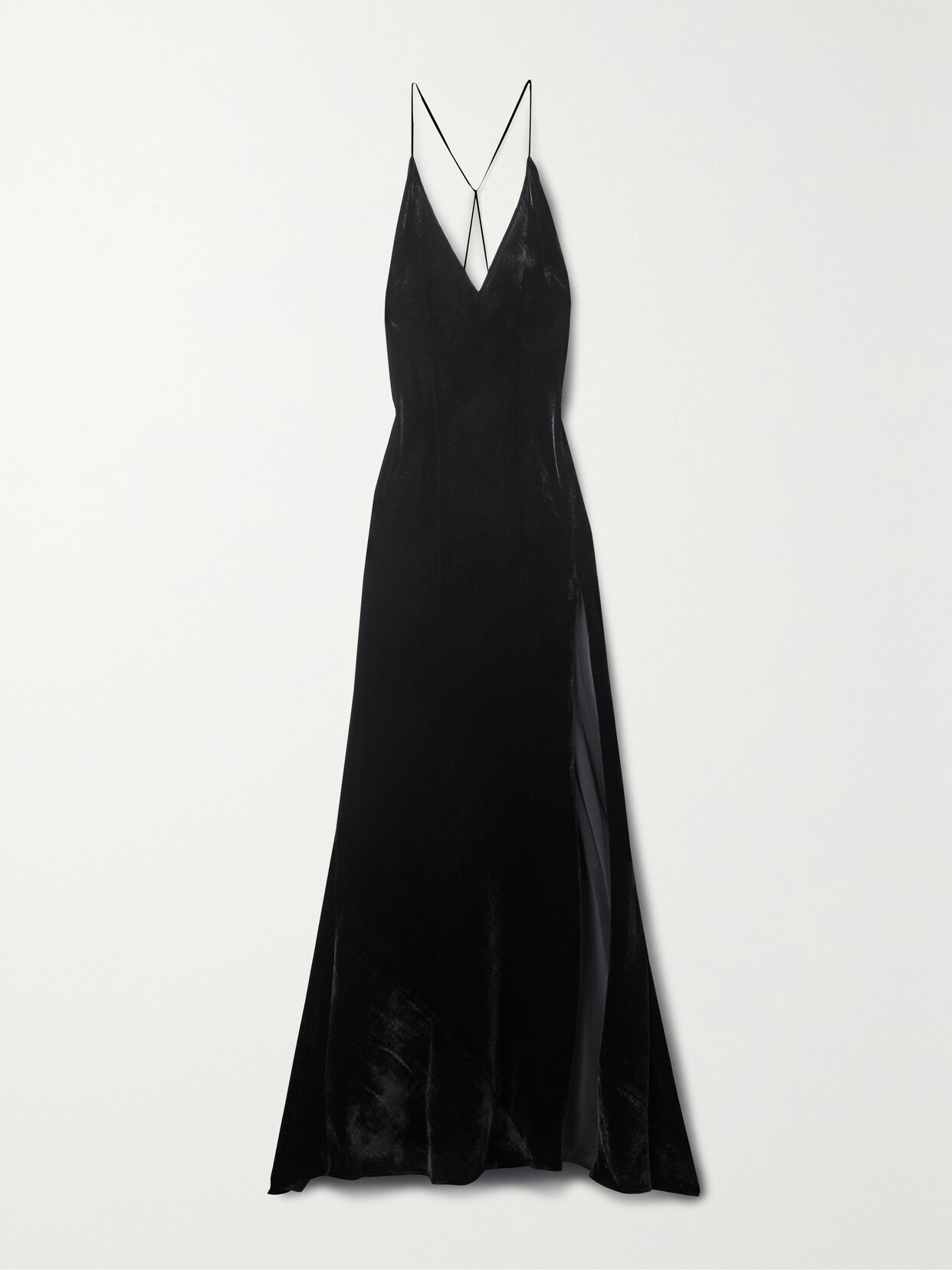 Nili Lotan - Katie Open-back Velvet Gown - Black