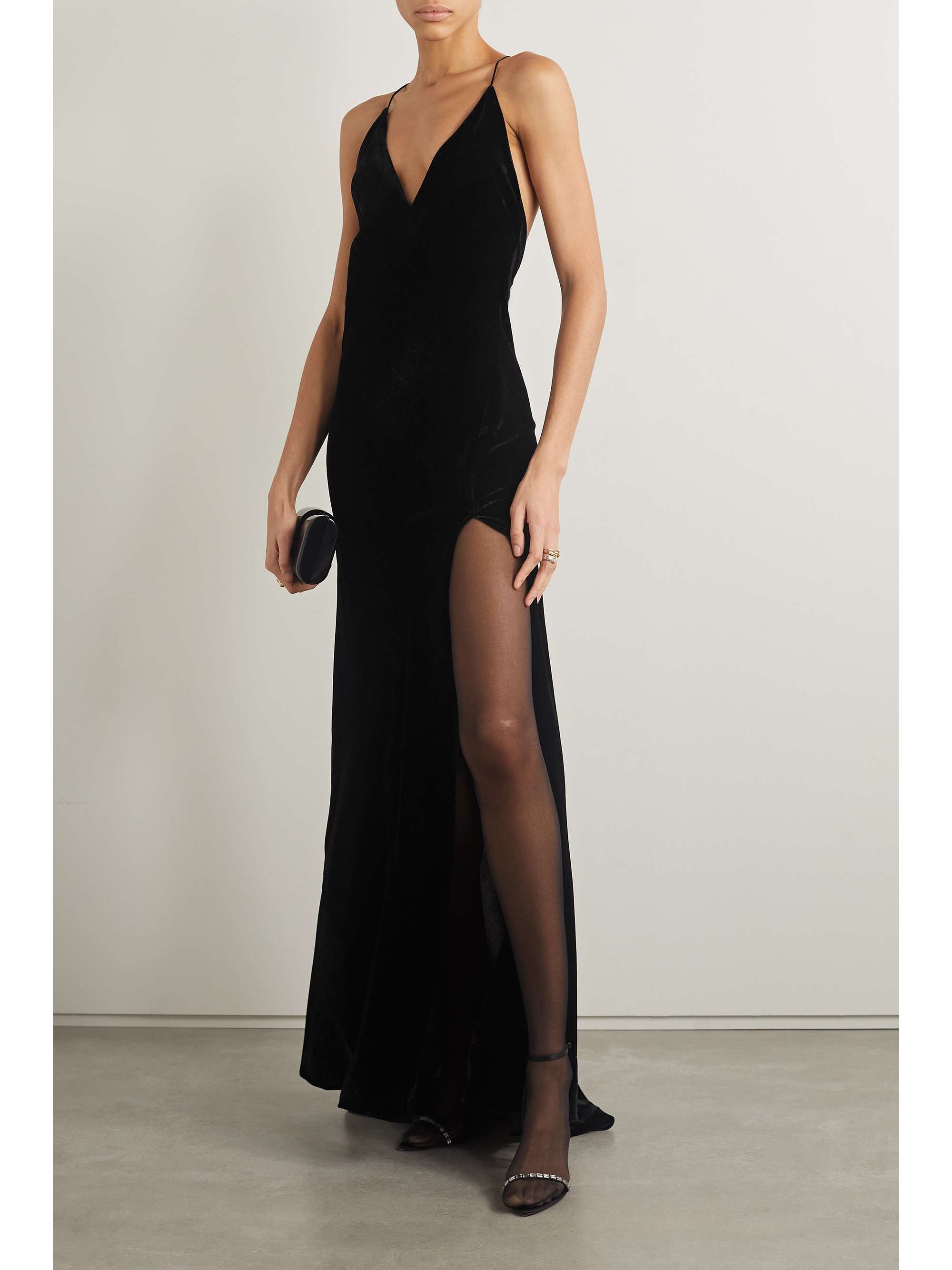 NILI LOTAN Katie open-back velvet gown
