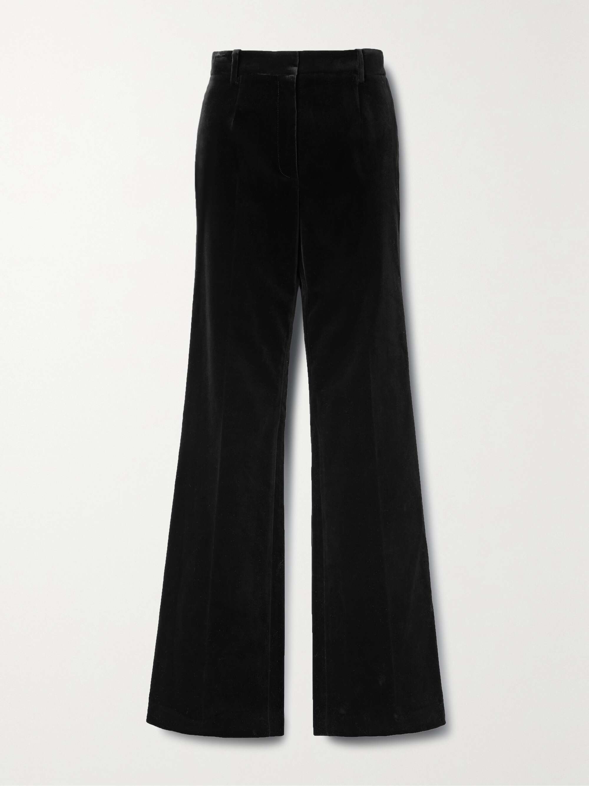 NILI LOTAN Corette cotton-blend velvet straight-leg pants