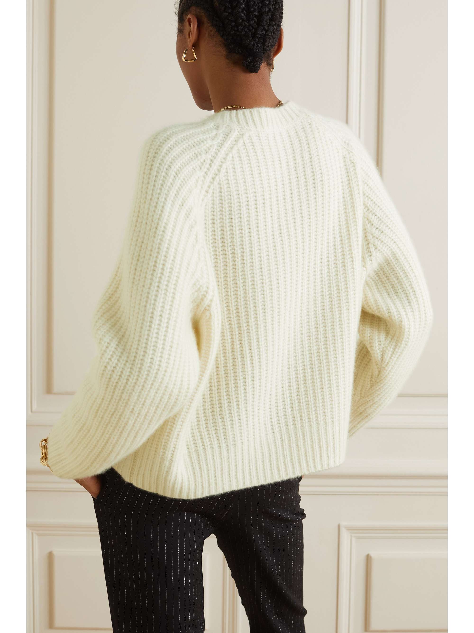 NILI LOTAN Duffy ribbed cashmere and silk-blend sweater