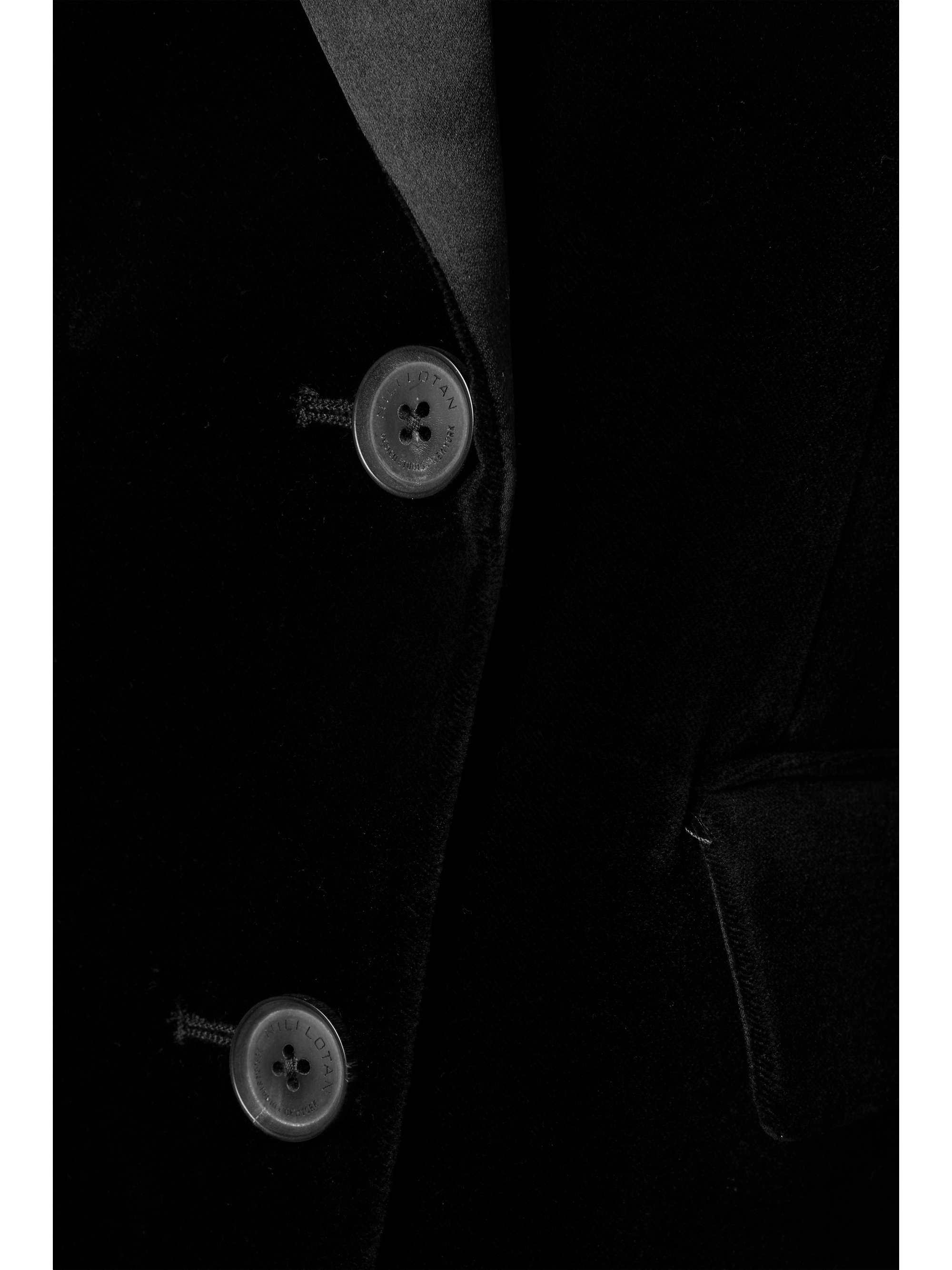 NILI LOTAN Valentine double-breasted silk satin-trimmed cotton-blend velvet blazer
