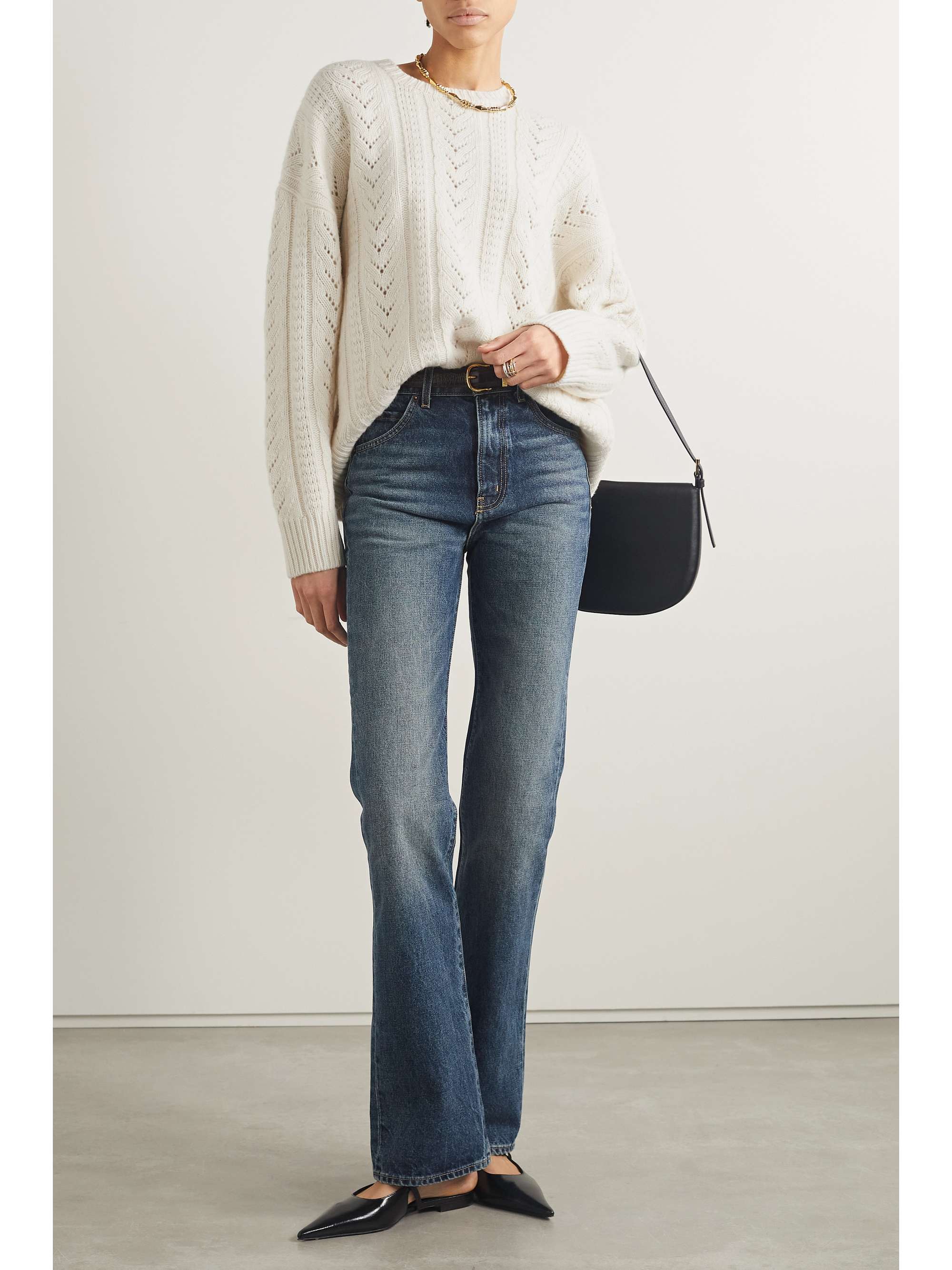 NILI LOTAN Artemis pointelle-knit wool sweater