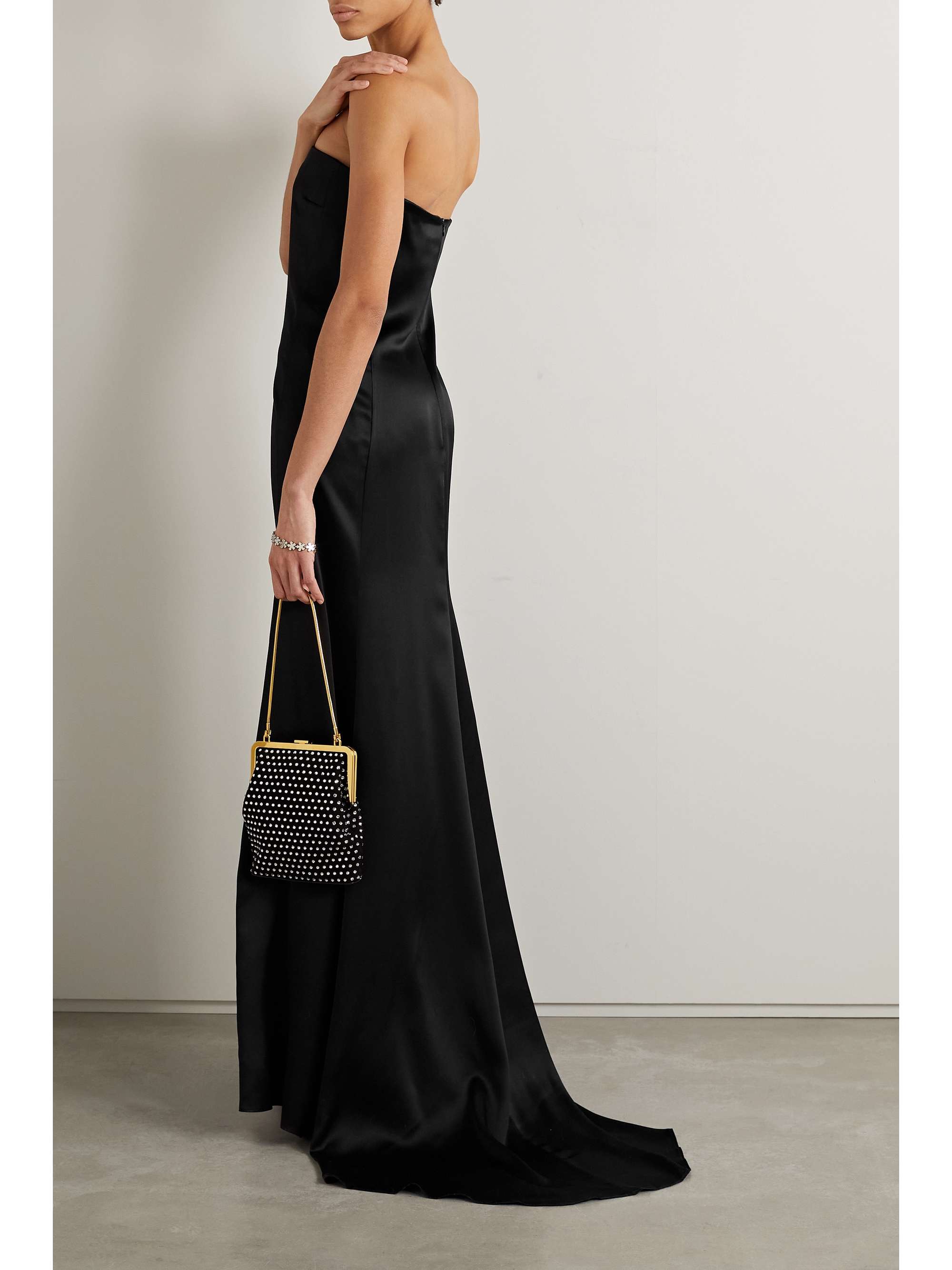 NILI LOTAN Esmee strapless silk-satin gown