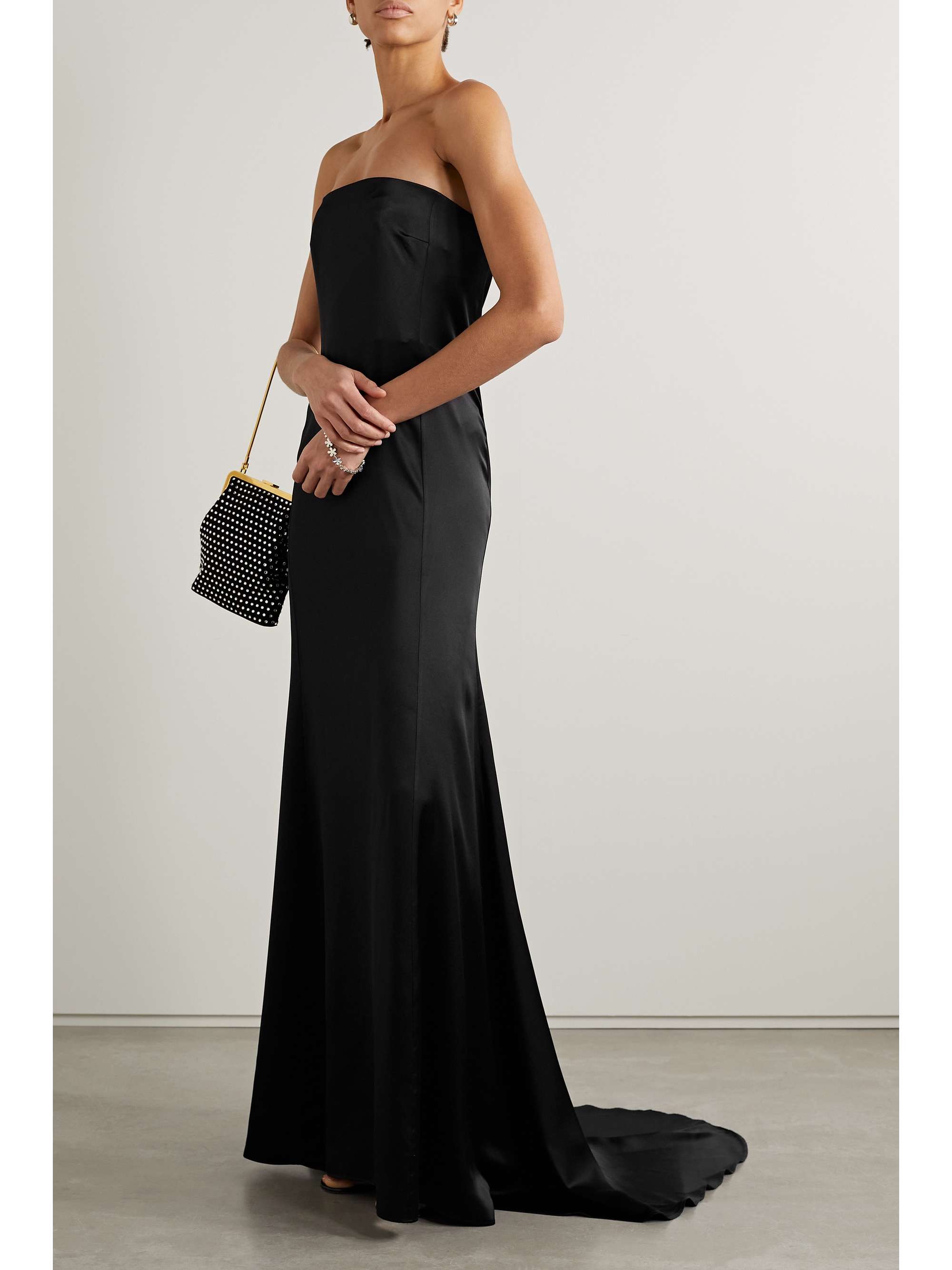 NILI LOTAN Esmee strapless silk-satin gown