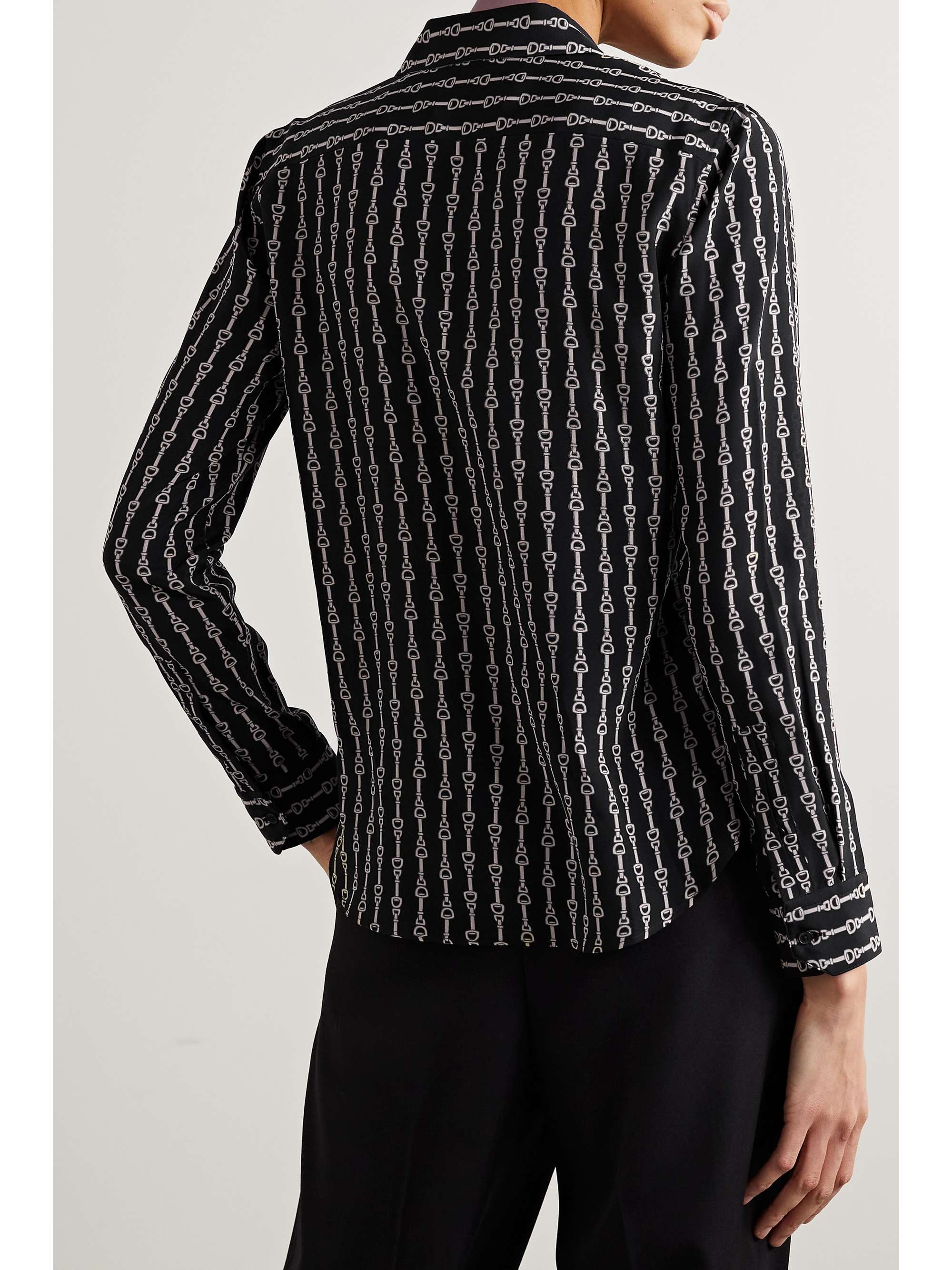 NILI LOTAN Gaia printed silk-chiffon shirt