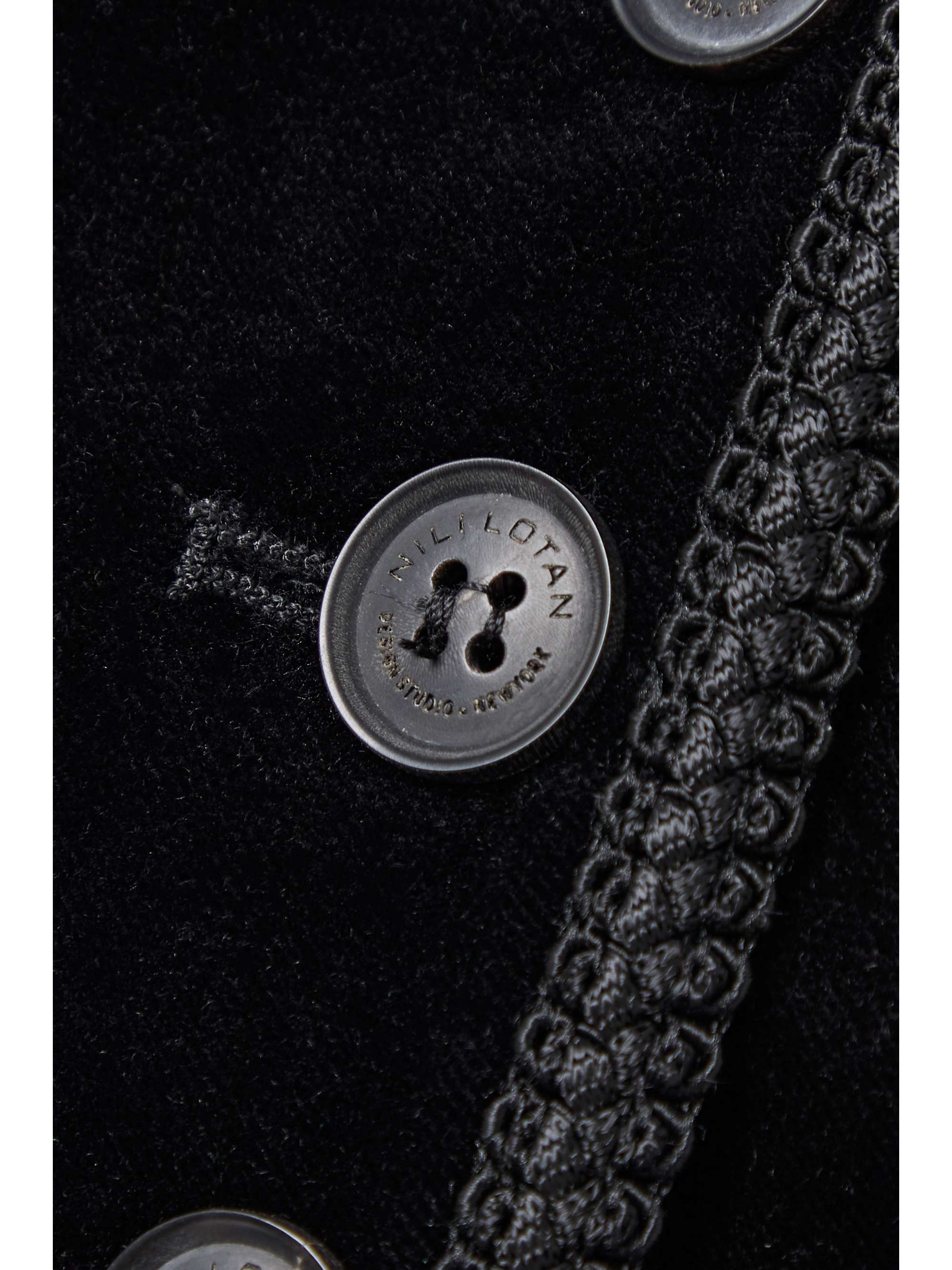 NILI LOTAN Felix rope-trimmed cotton-blend velvet vest