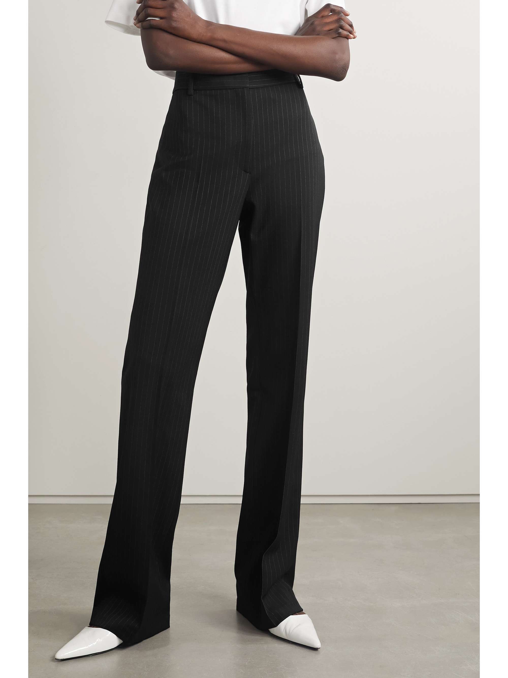 NILI LOTAN Corette pinstriped twill straight-leg pants