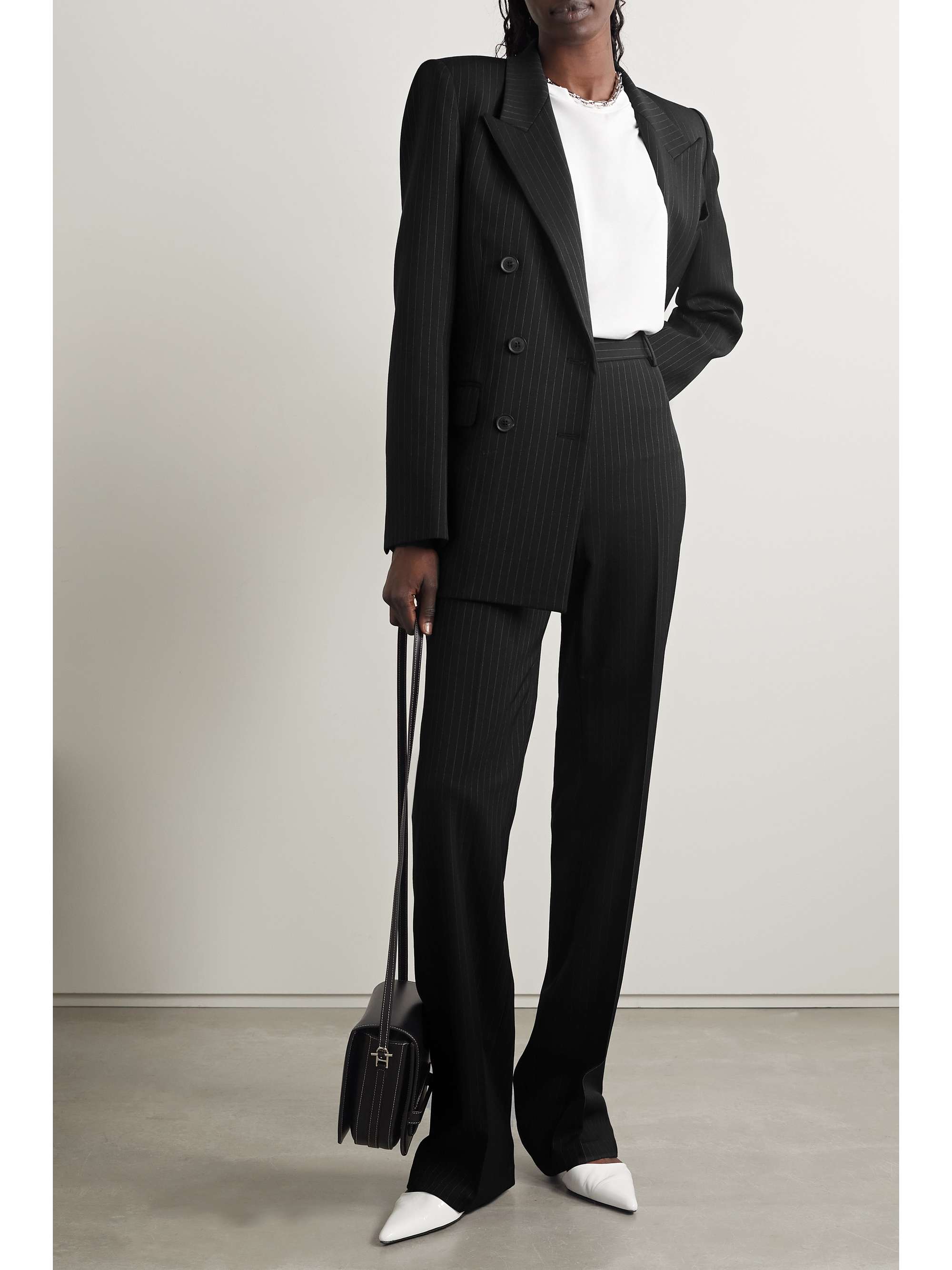 NILI LOTAN Corette pinstriped twill straight-leg pants