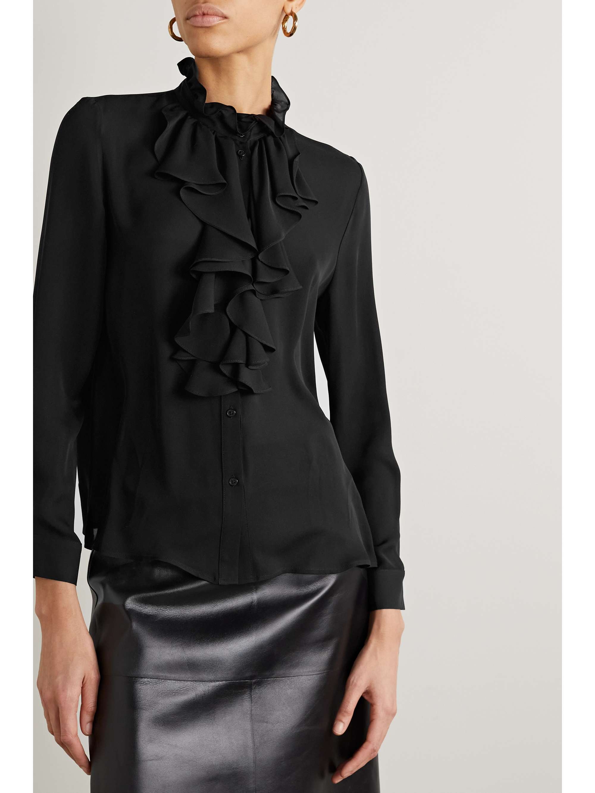 NILI LOTAN Lily ruffled silk blouse