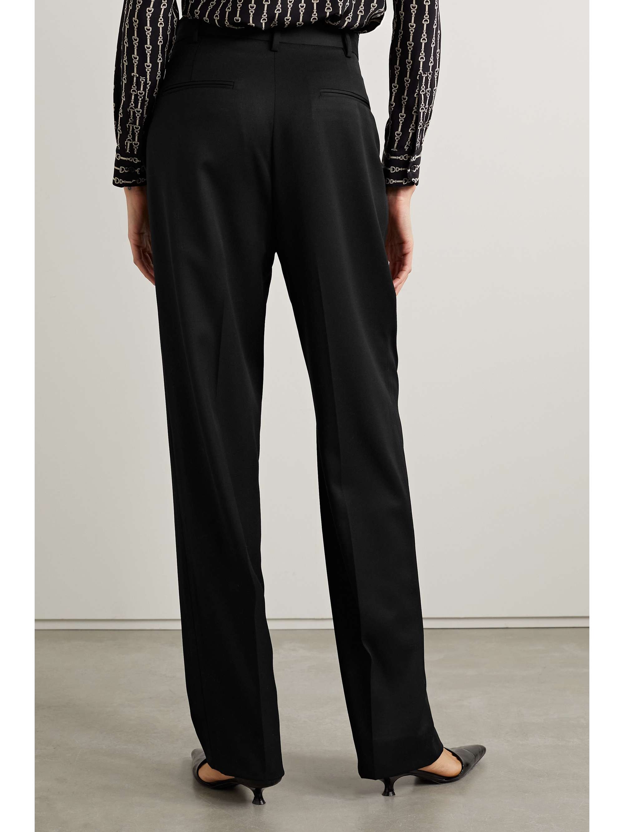 NILI LOTAN Etienne pleated wool straight-leg pants