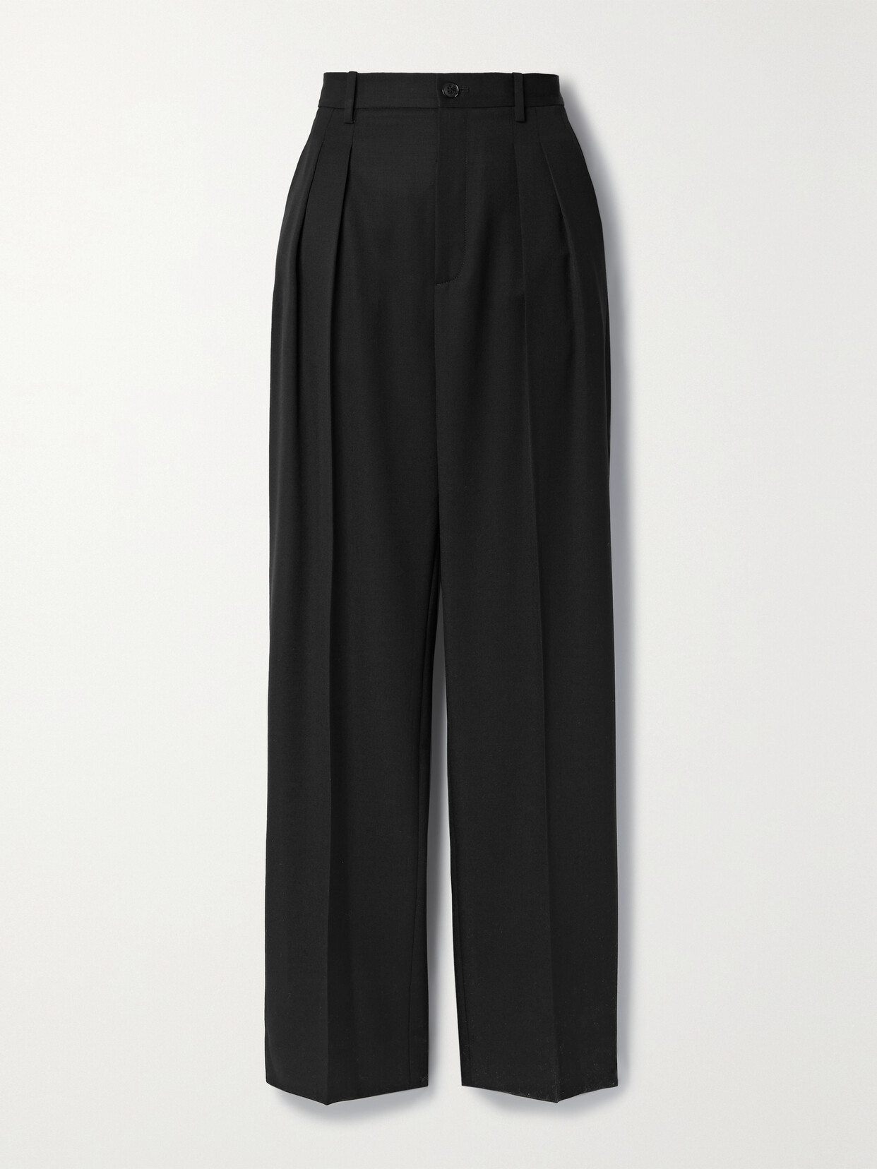 Nili Lotan - Etienne Pleated Wool Straight-leg Pants - Black