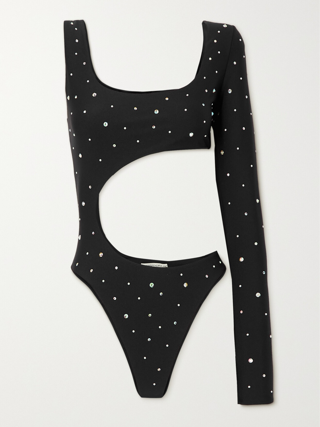 Alessandra Rich - Embellished Cutout Swimsuit - Black