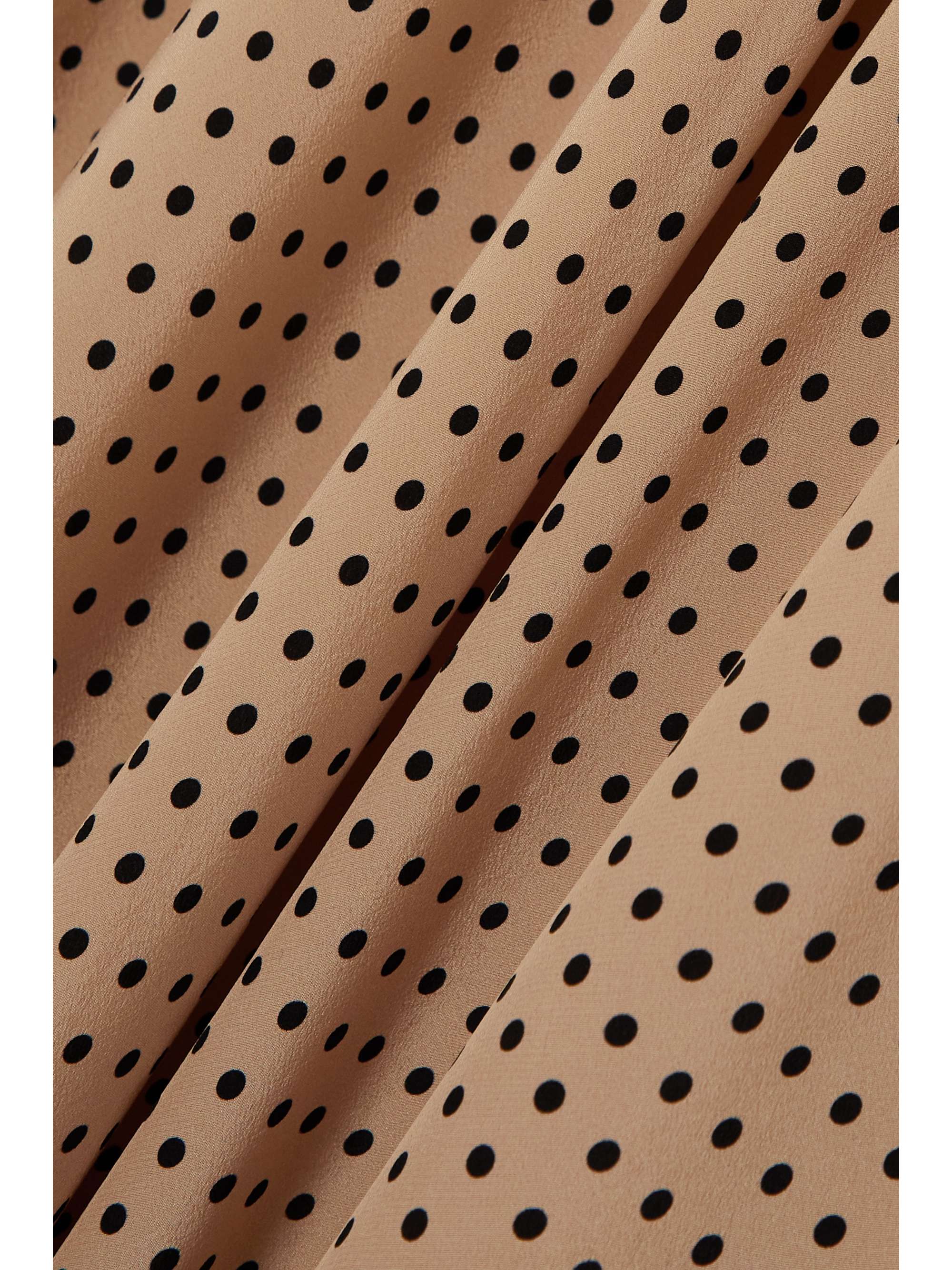 ALESSANDRA RICH Ruffled polka-dot silk crepe de chine midi dress