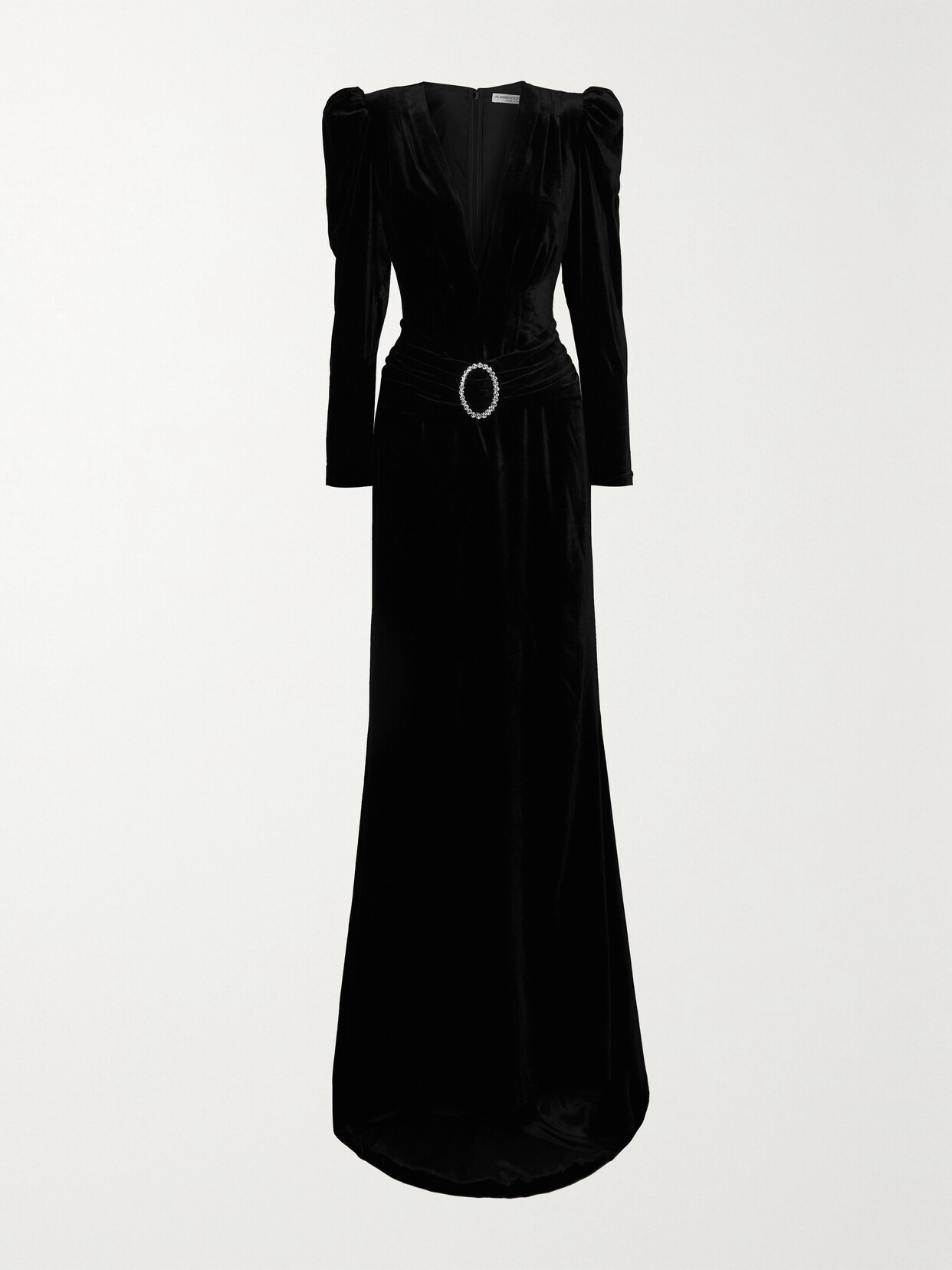 Alessandra Rich - Crystal-embellished Velvet Gown - Black