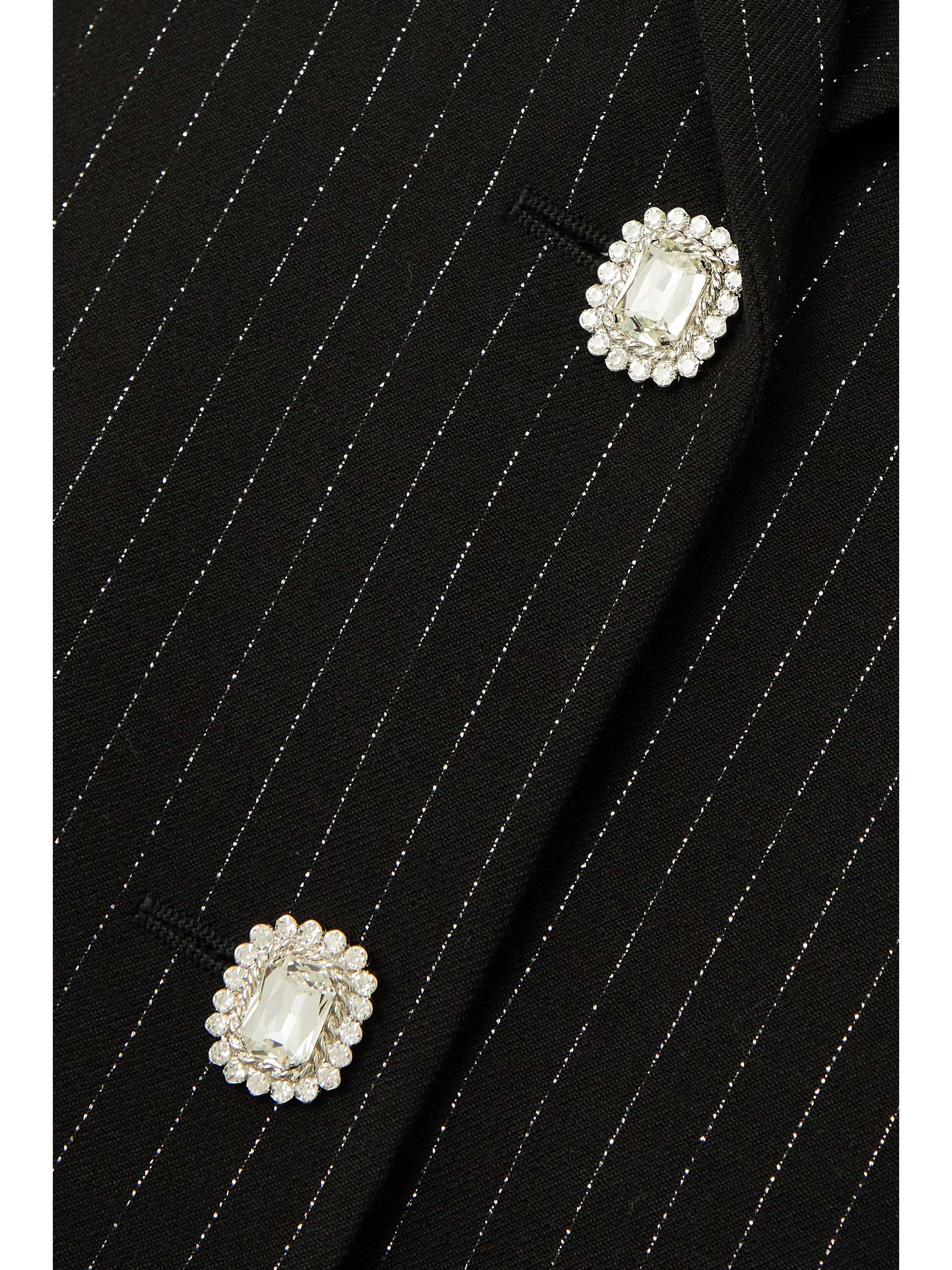 ALESSANDRA RICH Embellished pinstriped metallic wool-blend twill blazer