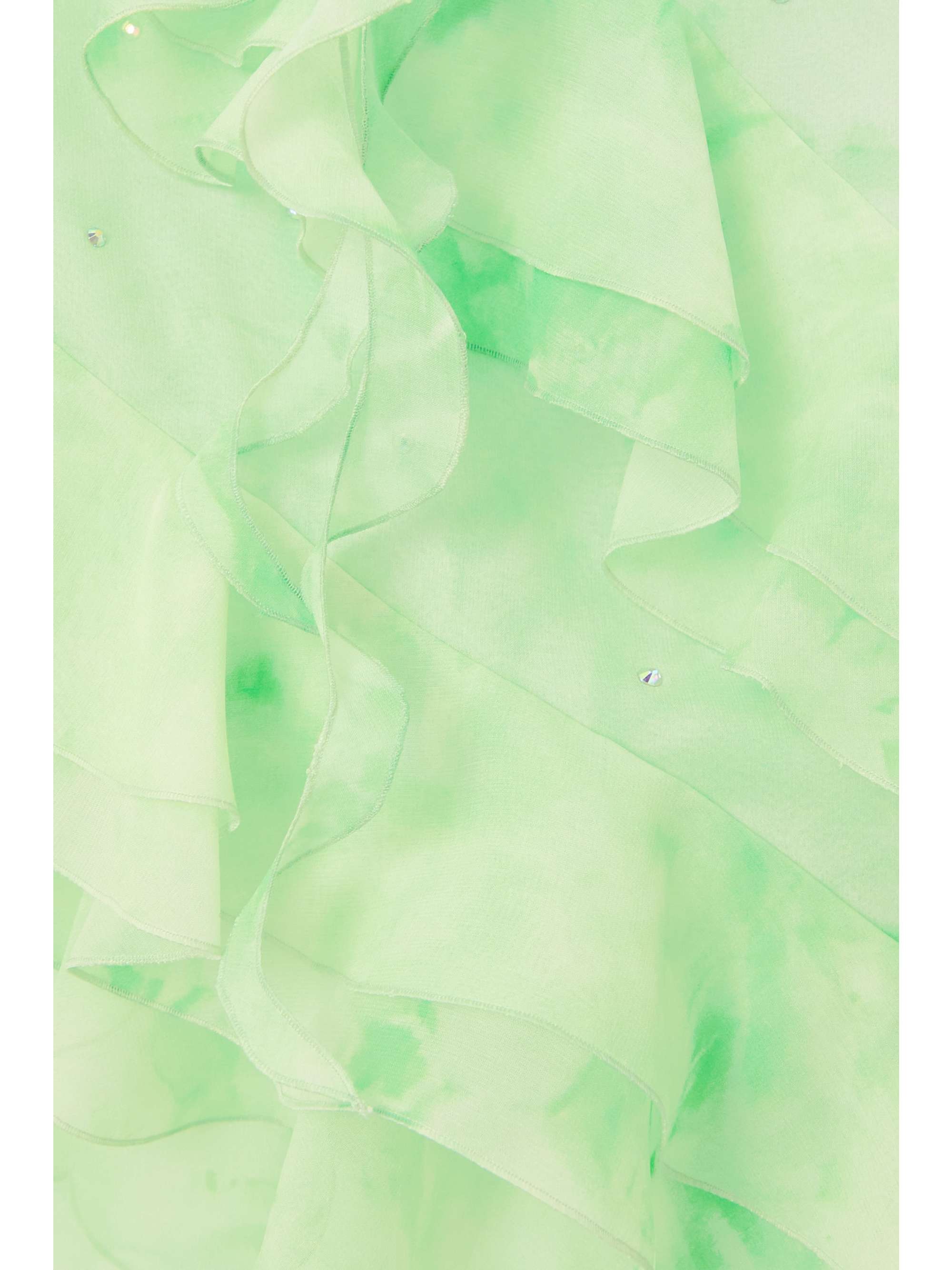 ALESSANDRA RICH Asymmetric embellished tie-dyed silk-georgette gown