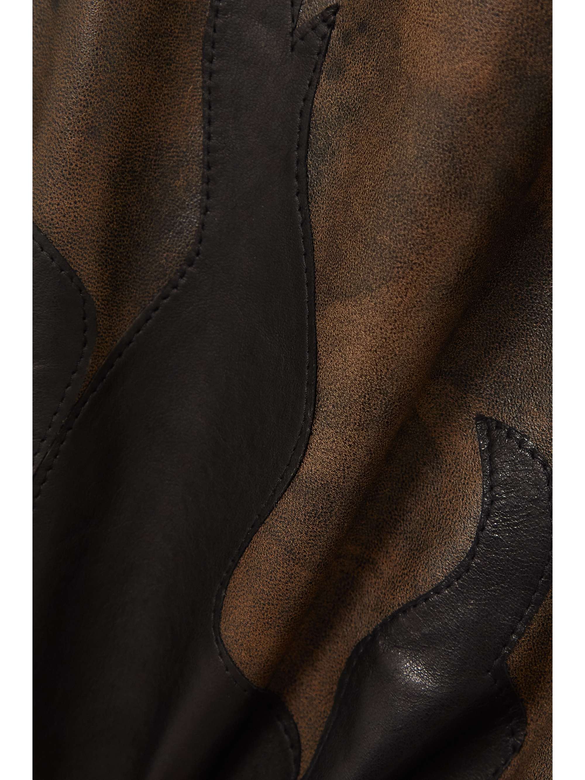 ALESSANDRA RICH Flame-embellished leather flared pants