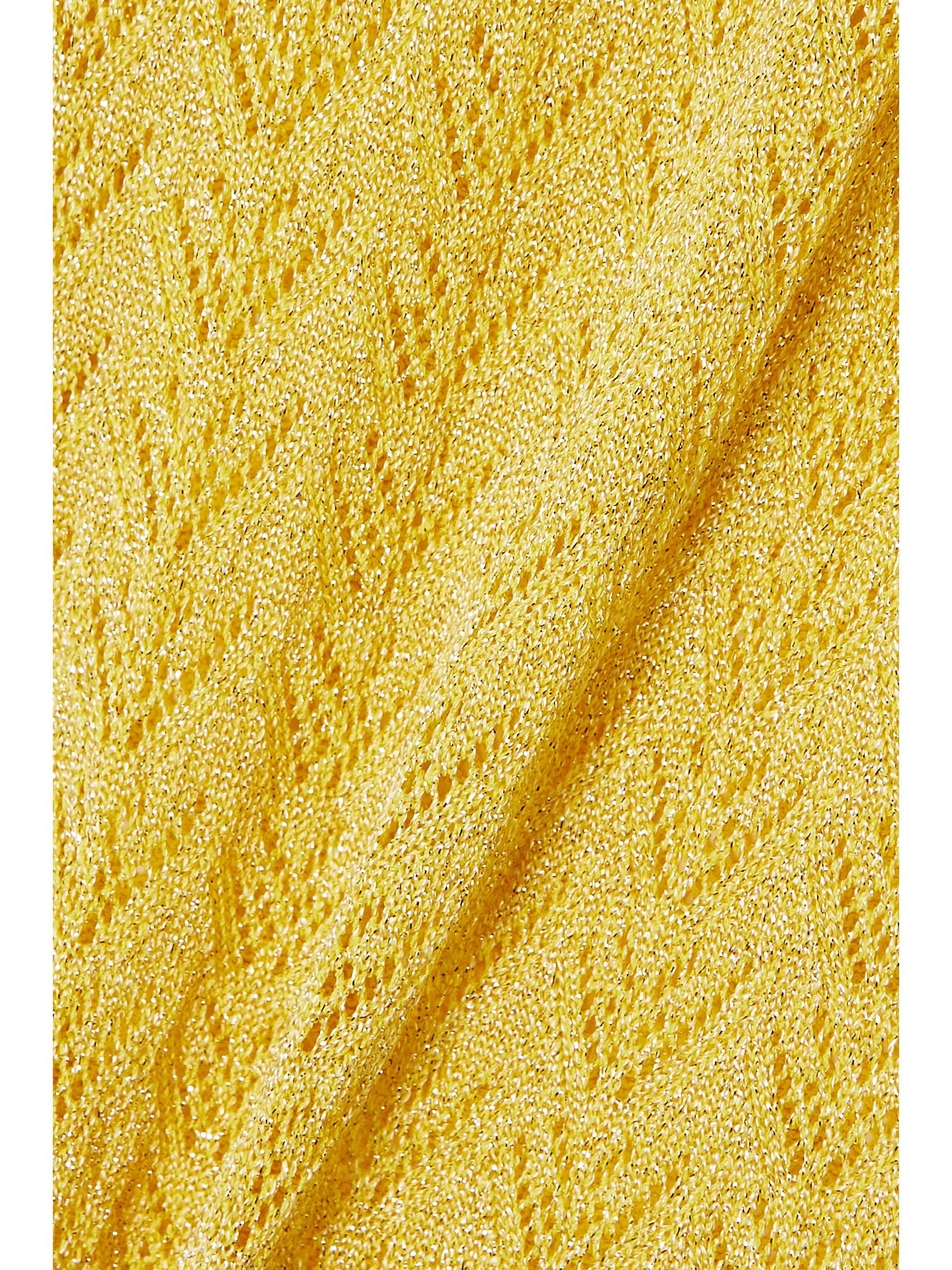 ALESSANDRA RICH Metallic crochet-knit flared pants