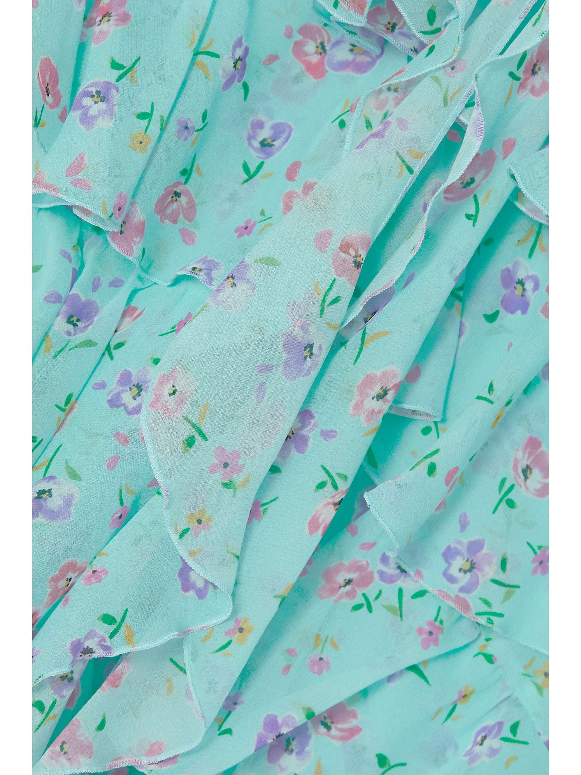 ALESSANDRA RICH Violet ruffled floral-print silk-georgette halterneck mini dress