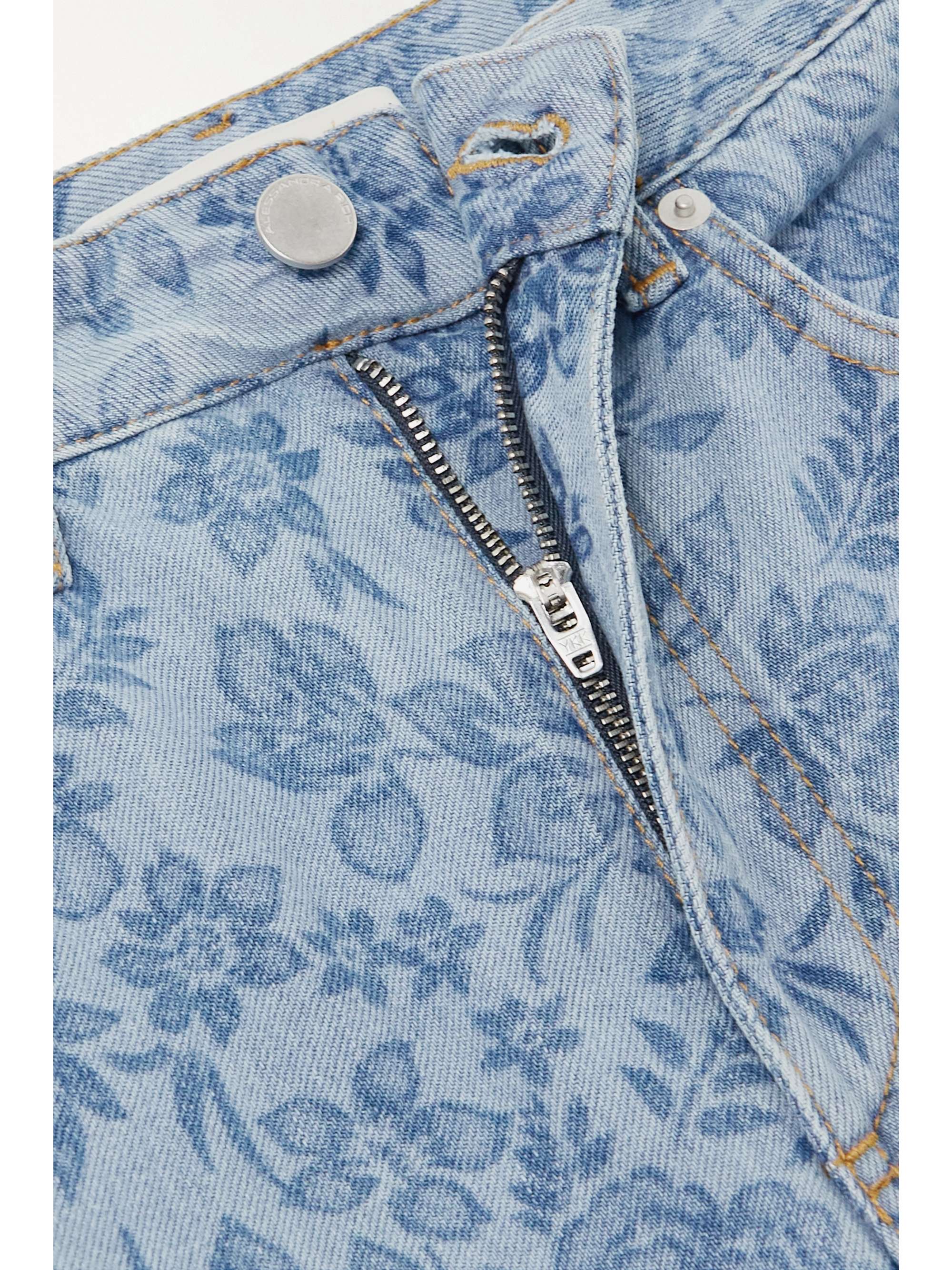 ALESSANDRA RICH Floral-print wide-leg jeans