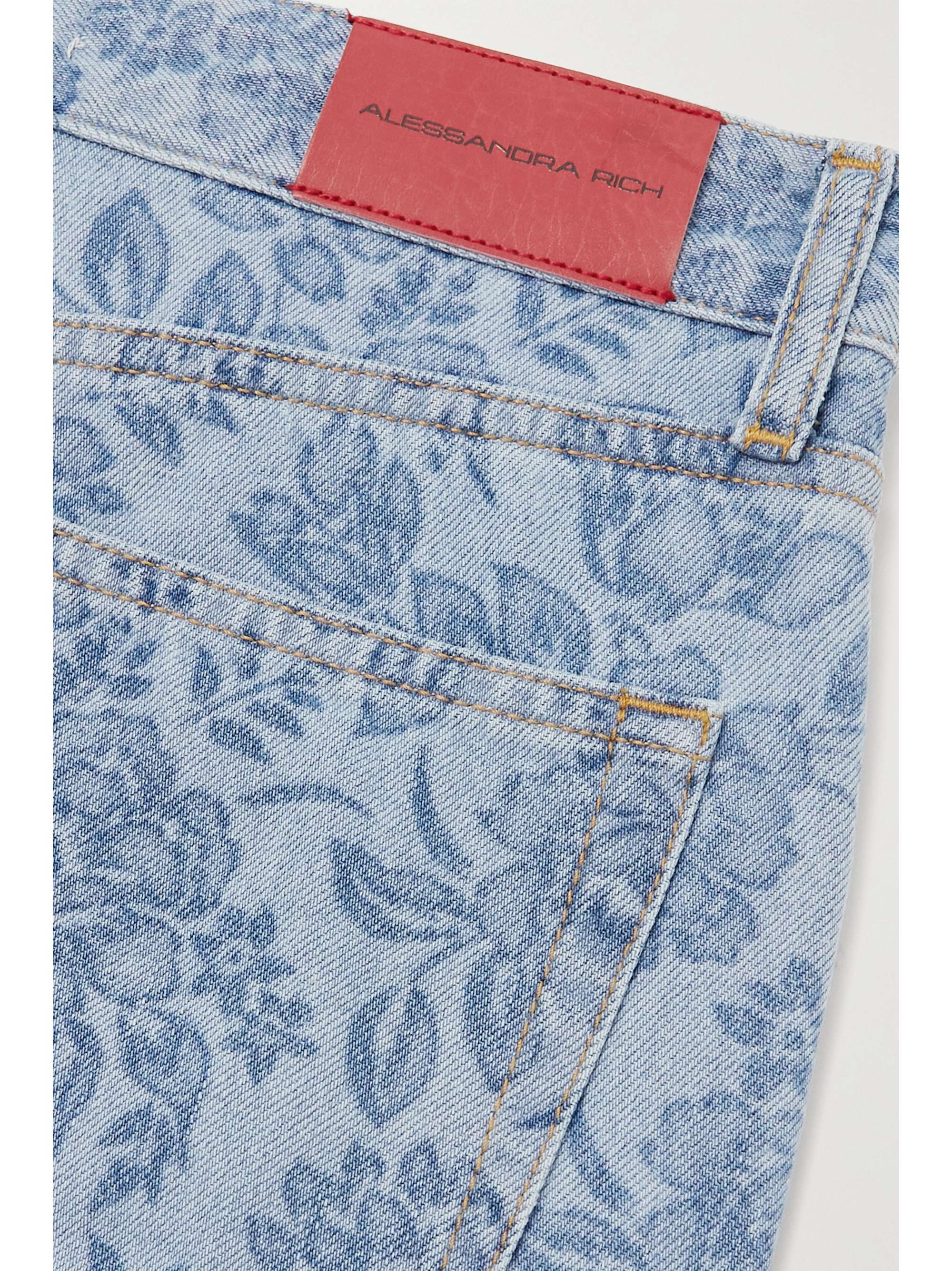 ALESSANDRA RICH Floral-print wide-leg jeans