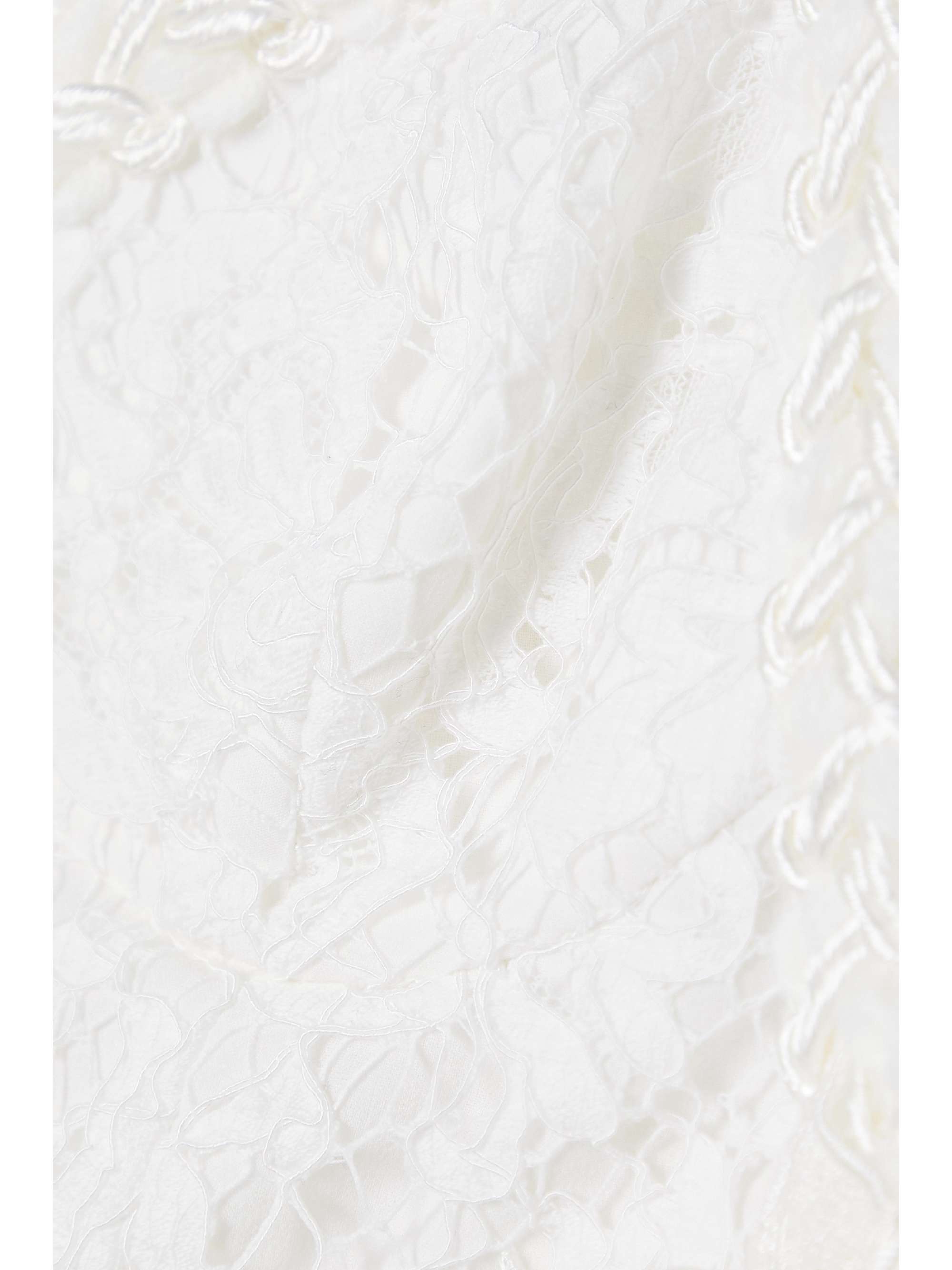ALESSANDRA RICH Cropped embroidered cotton-blend lace halterneck bustier top