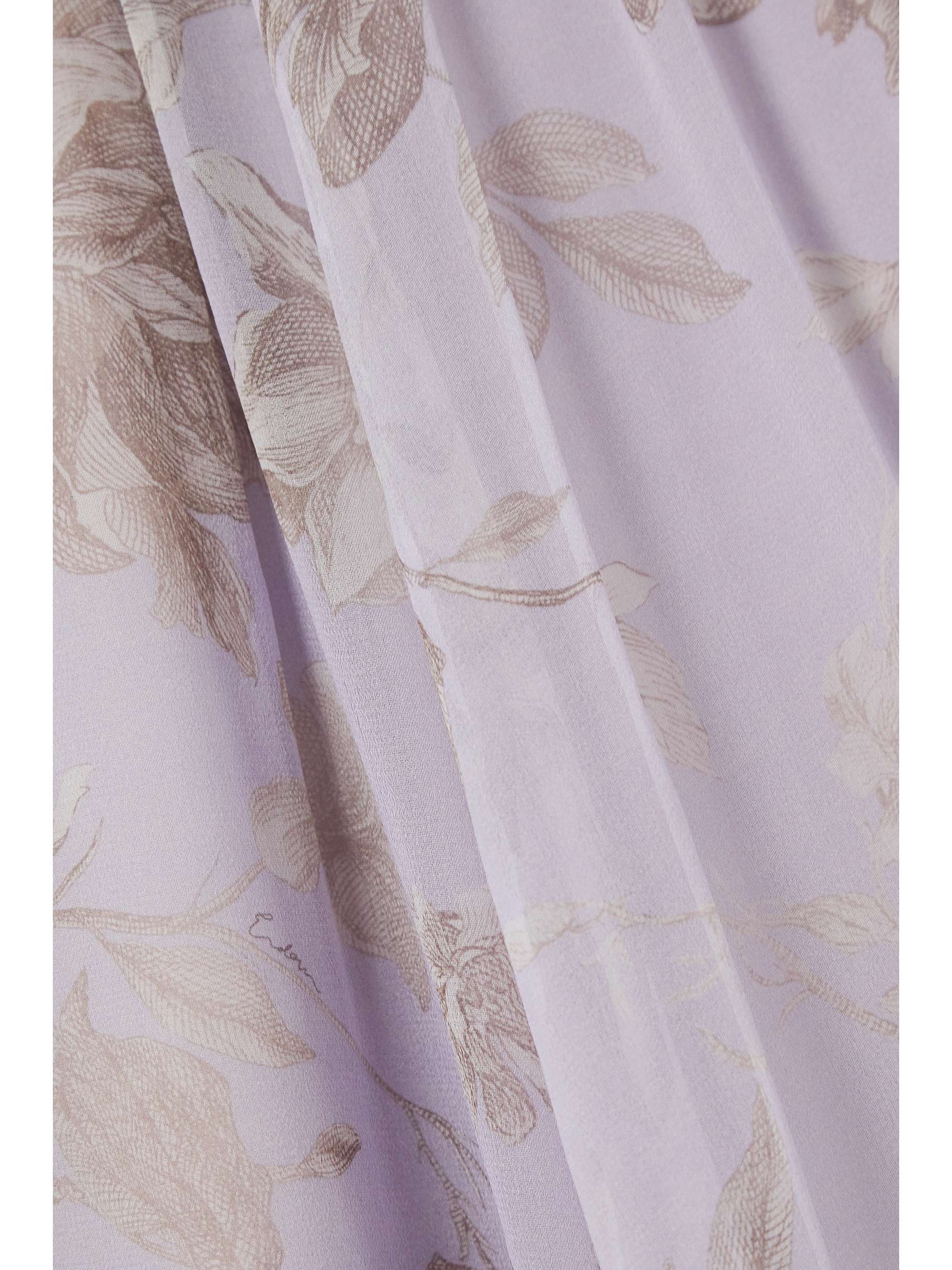 ERDEM Chiara 系带细节披风效果印花巴里纱礼服