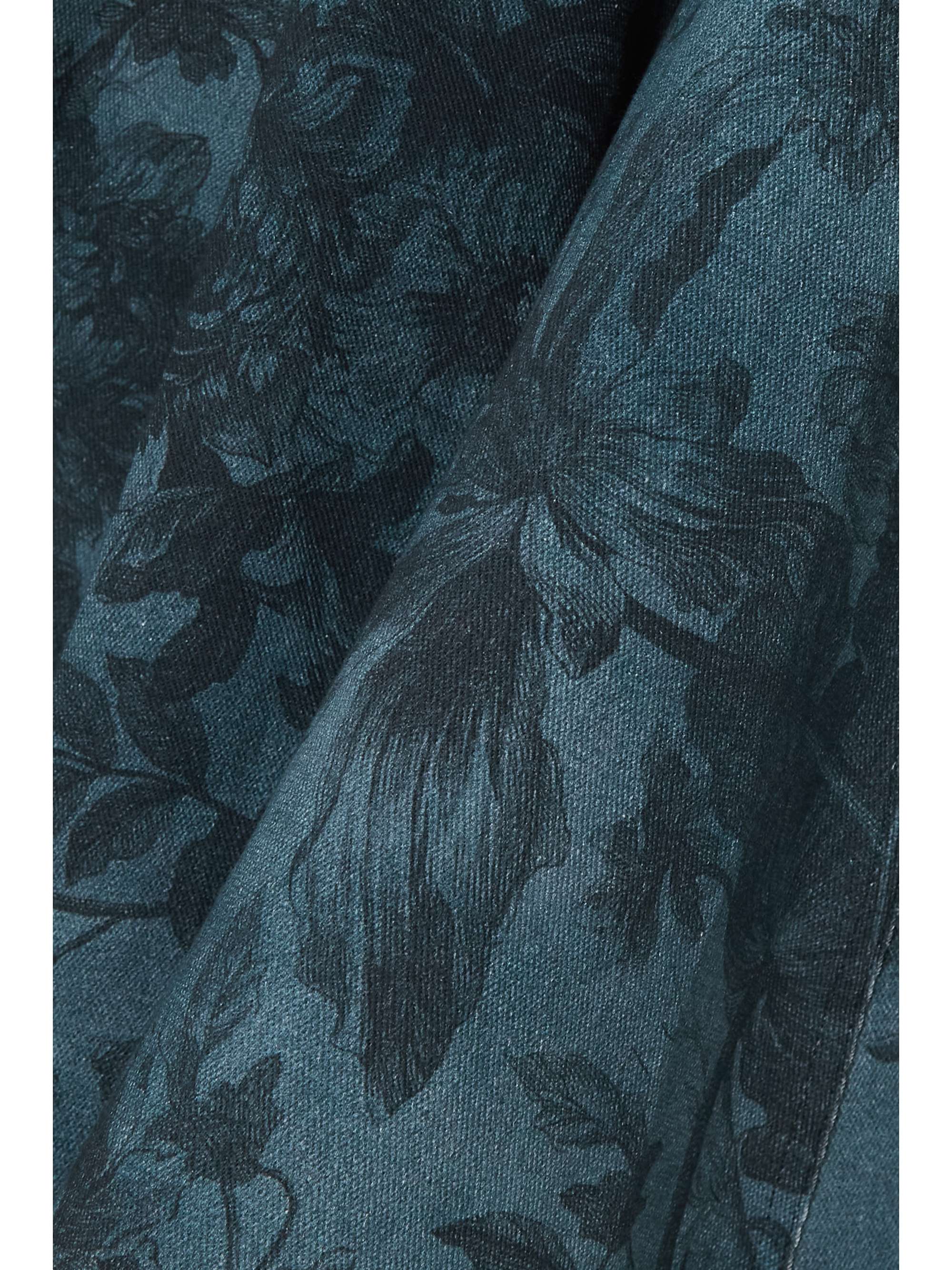 ERDEM Lorelei pleated floral-print denim midi dress