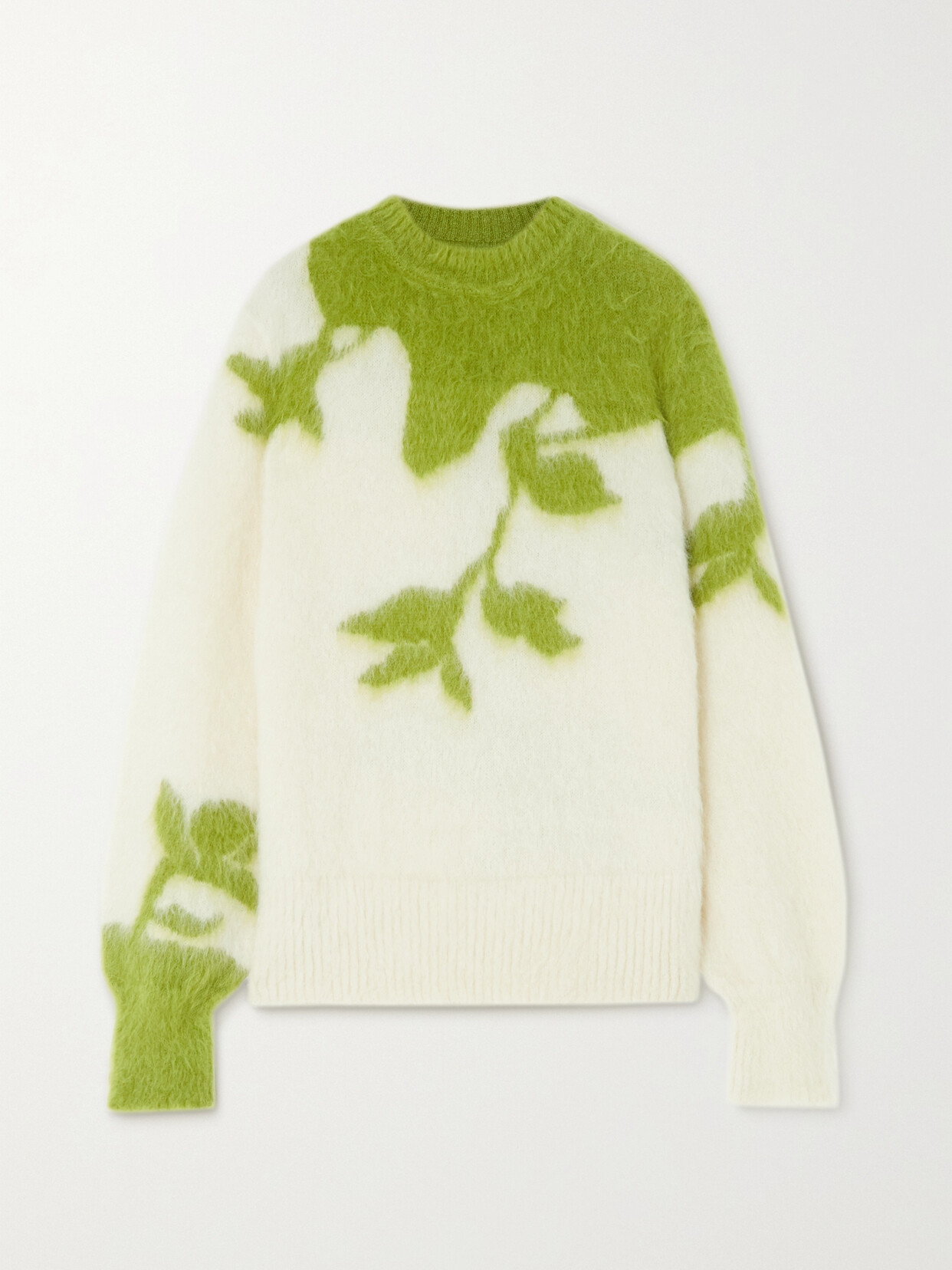 Erdem - Salma Intarsia Mohair-blend Sweater - Green