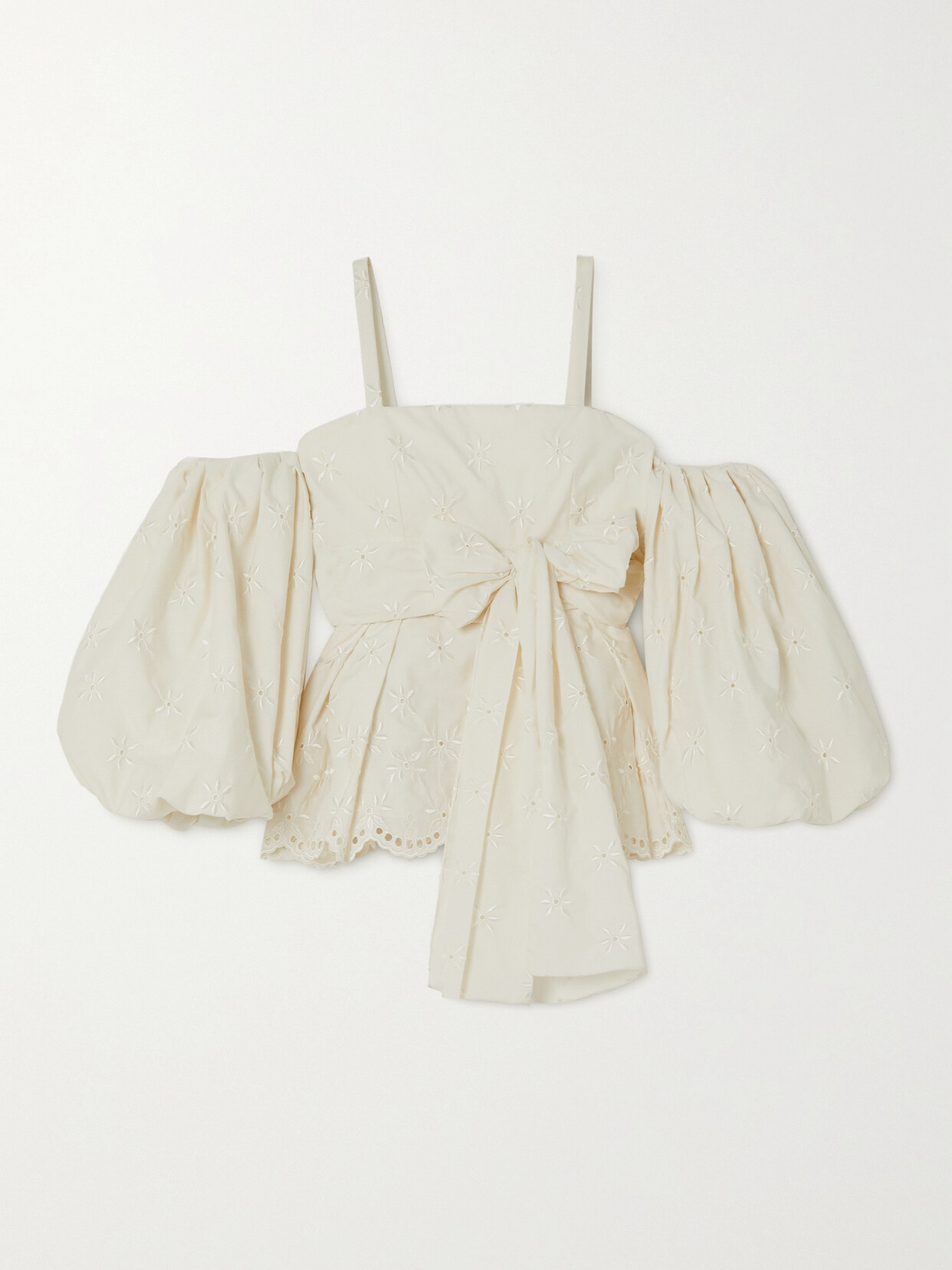 Erdem - Maryam Convertible Bow-detailed Broderie Anglaise Poplin Blouse - White