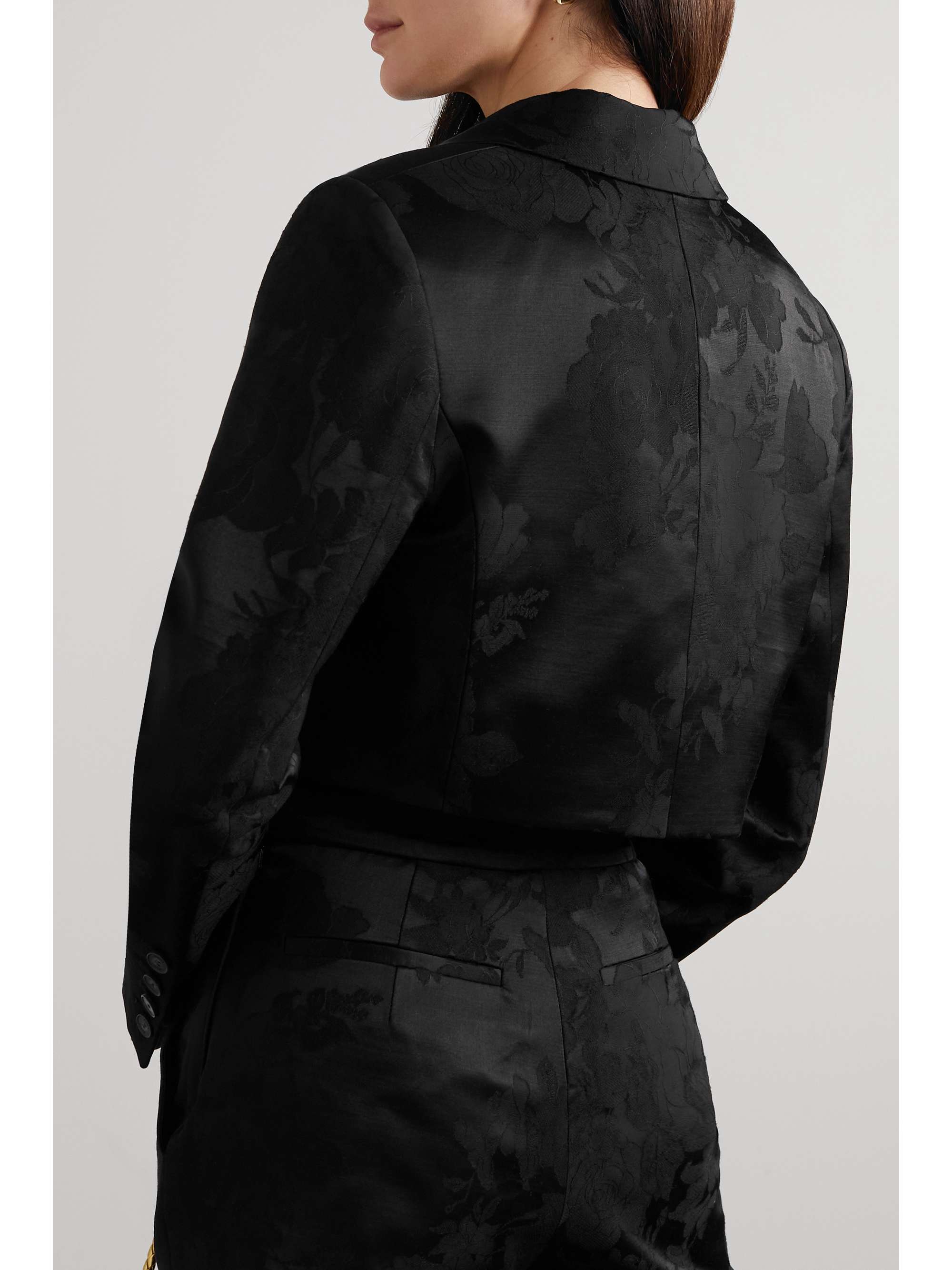 ERDEM Genevieve cropped wool-blend jacquard blazer