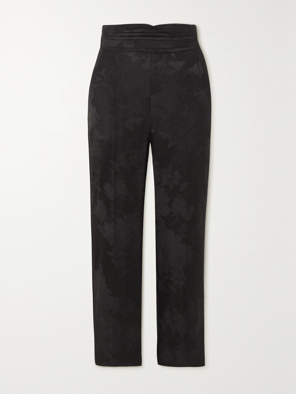 Erdem - Helga Cropped Wool-blend Jacquard Slim-leg Pants - Black