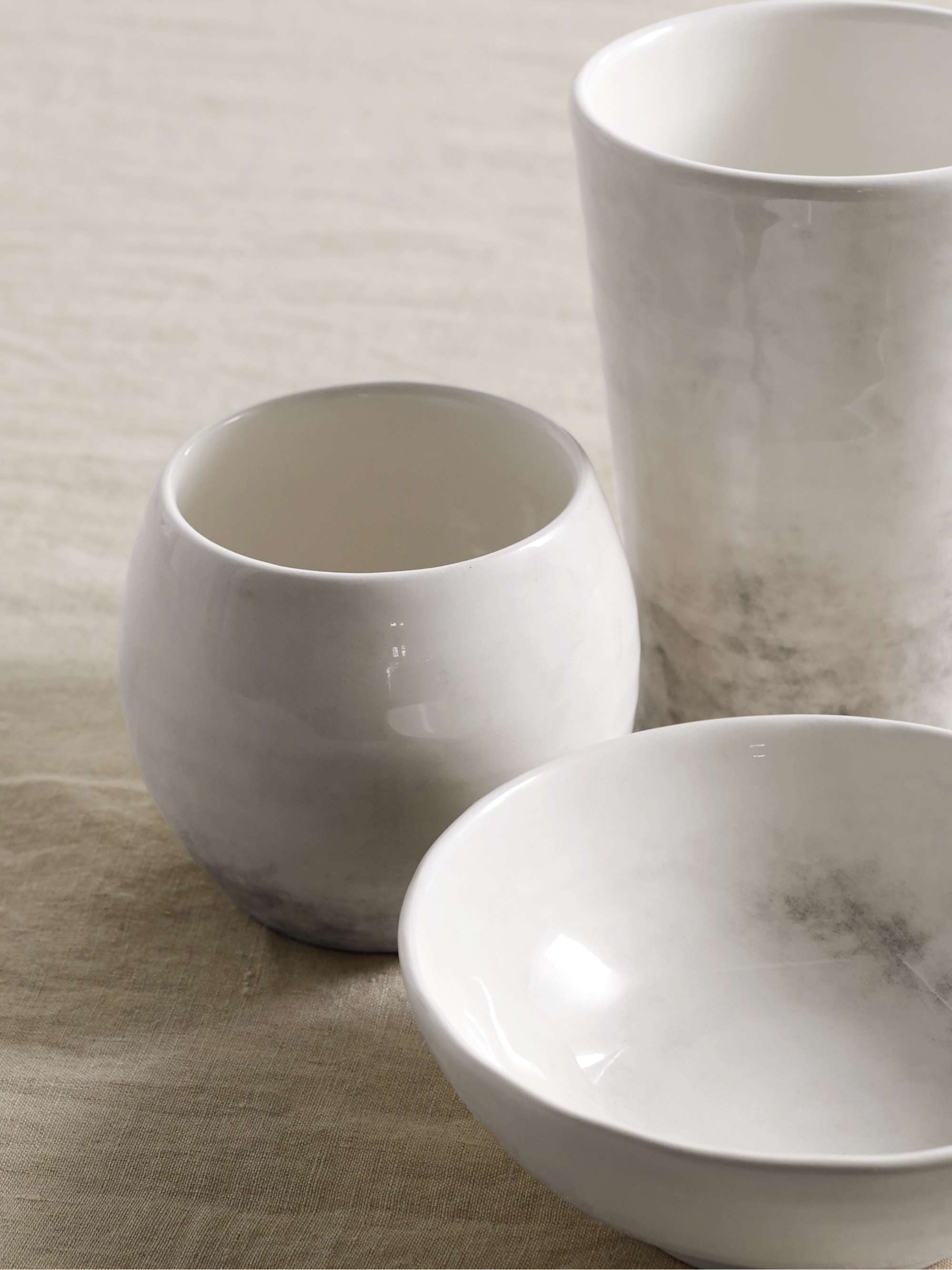 BRUNELLO CUCINELLI Set of three ceramic bowls